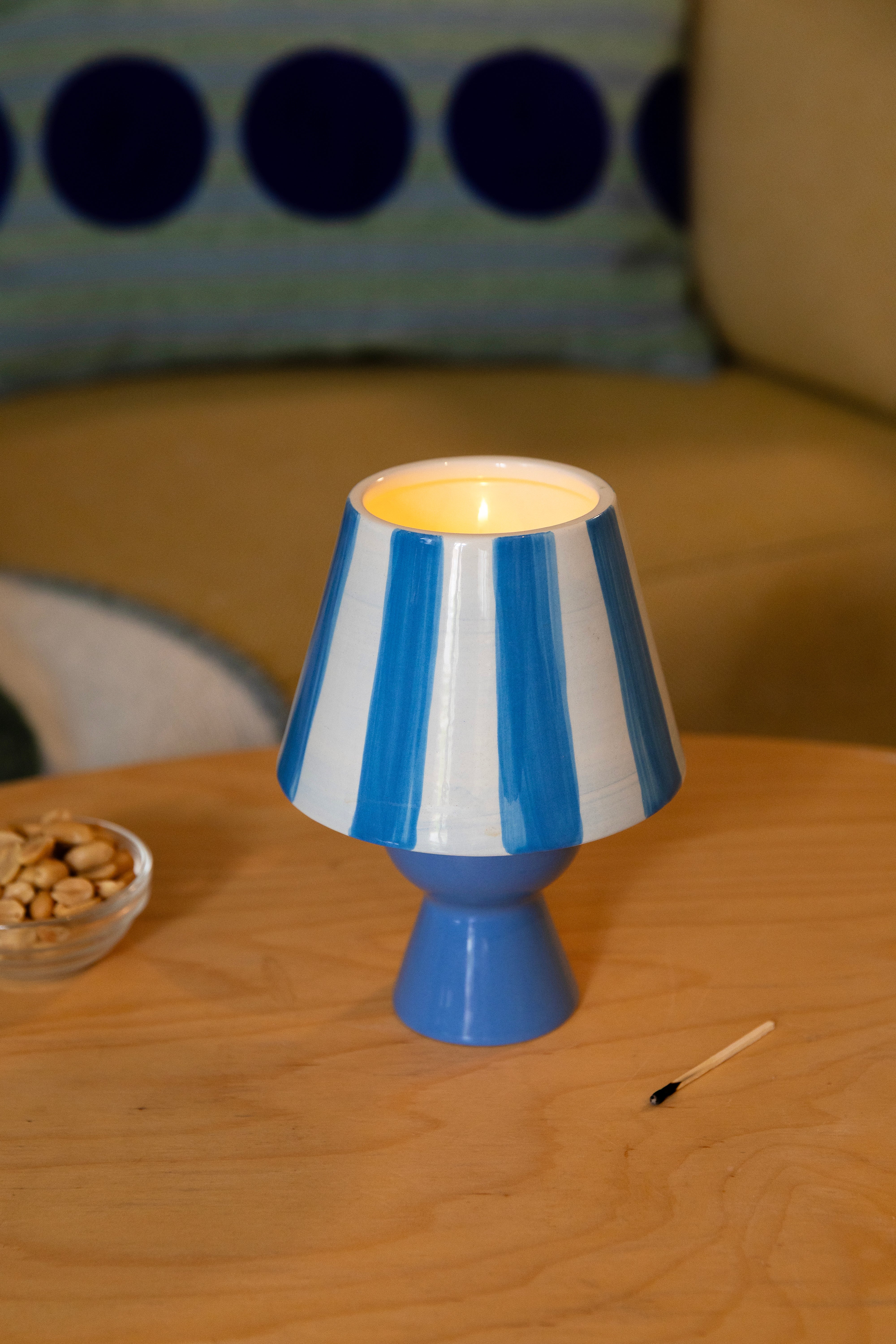 Sviečnik na tealight CANTINE modrý s bielym