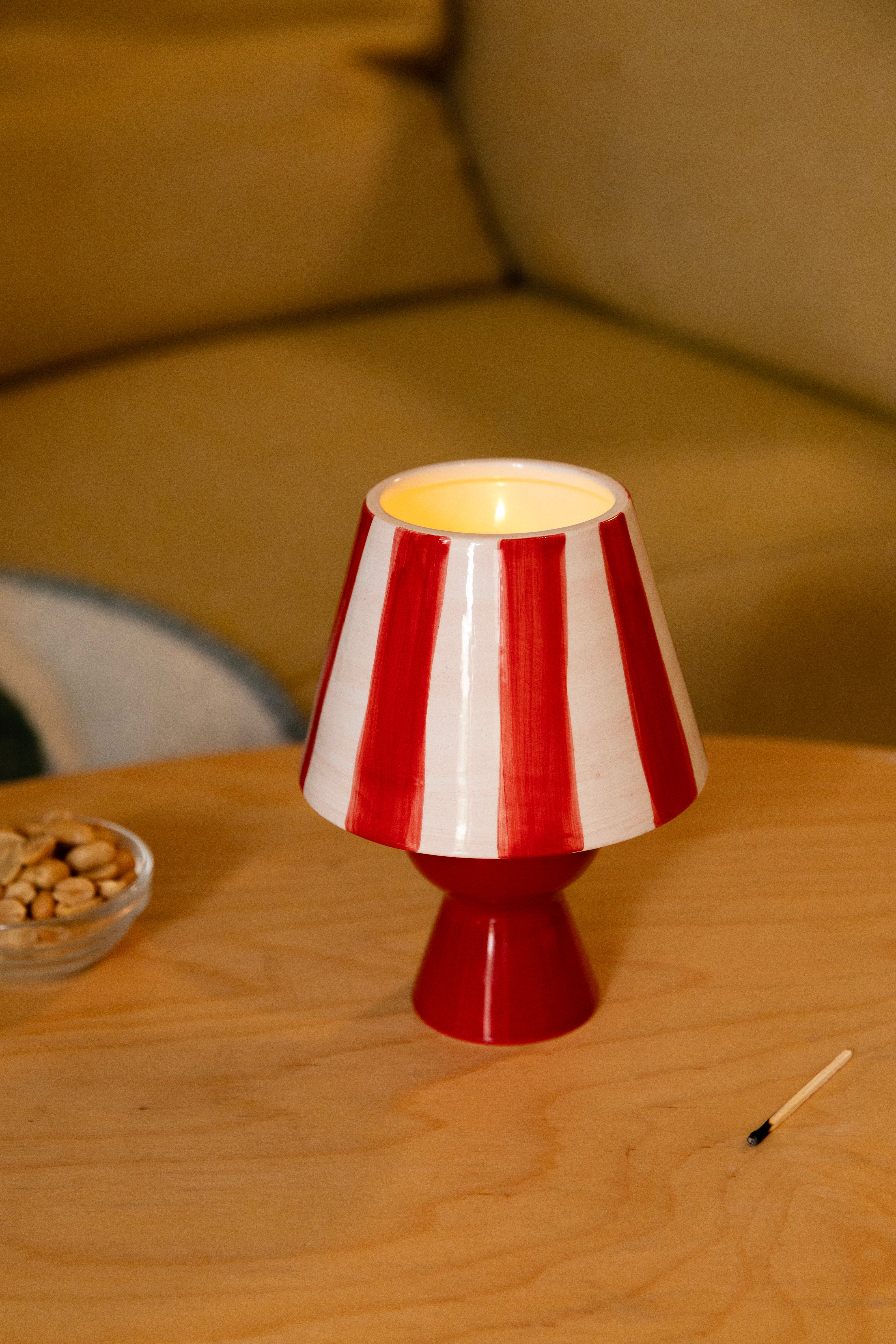 Sviečnik na tealight CANTINE červený s bielym