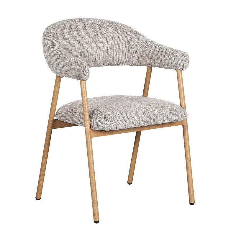 SCANDI Chair in Gray Beige with Wooden Base