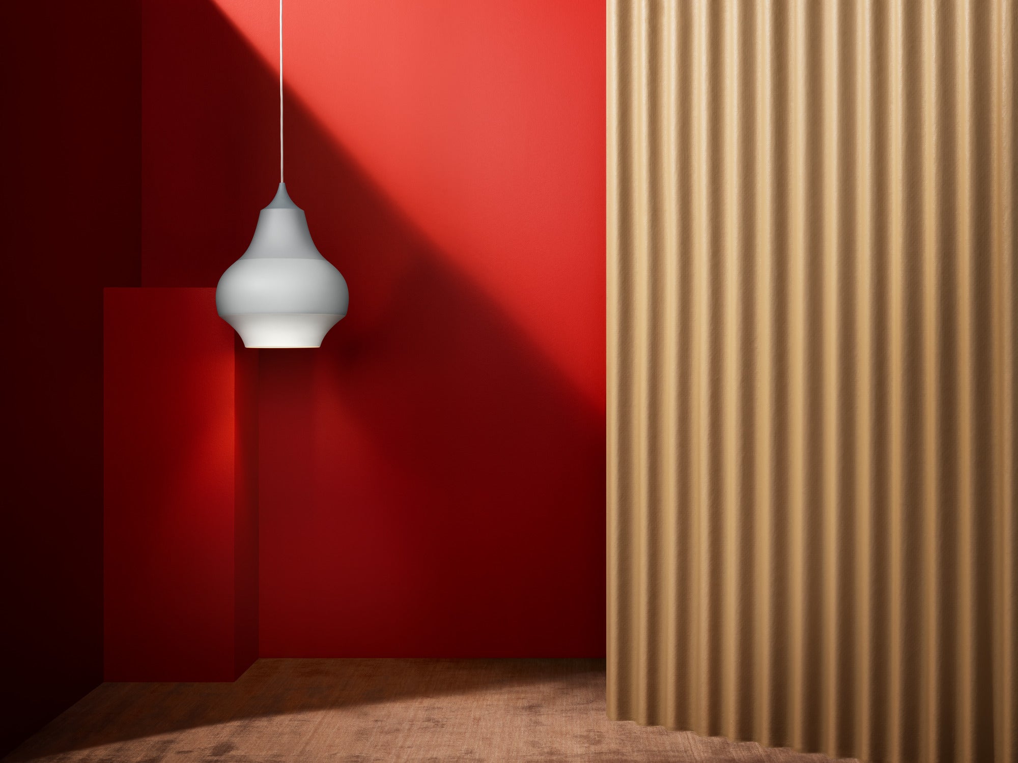 Závesná lampa CIRQUE biela so šedým koncom