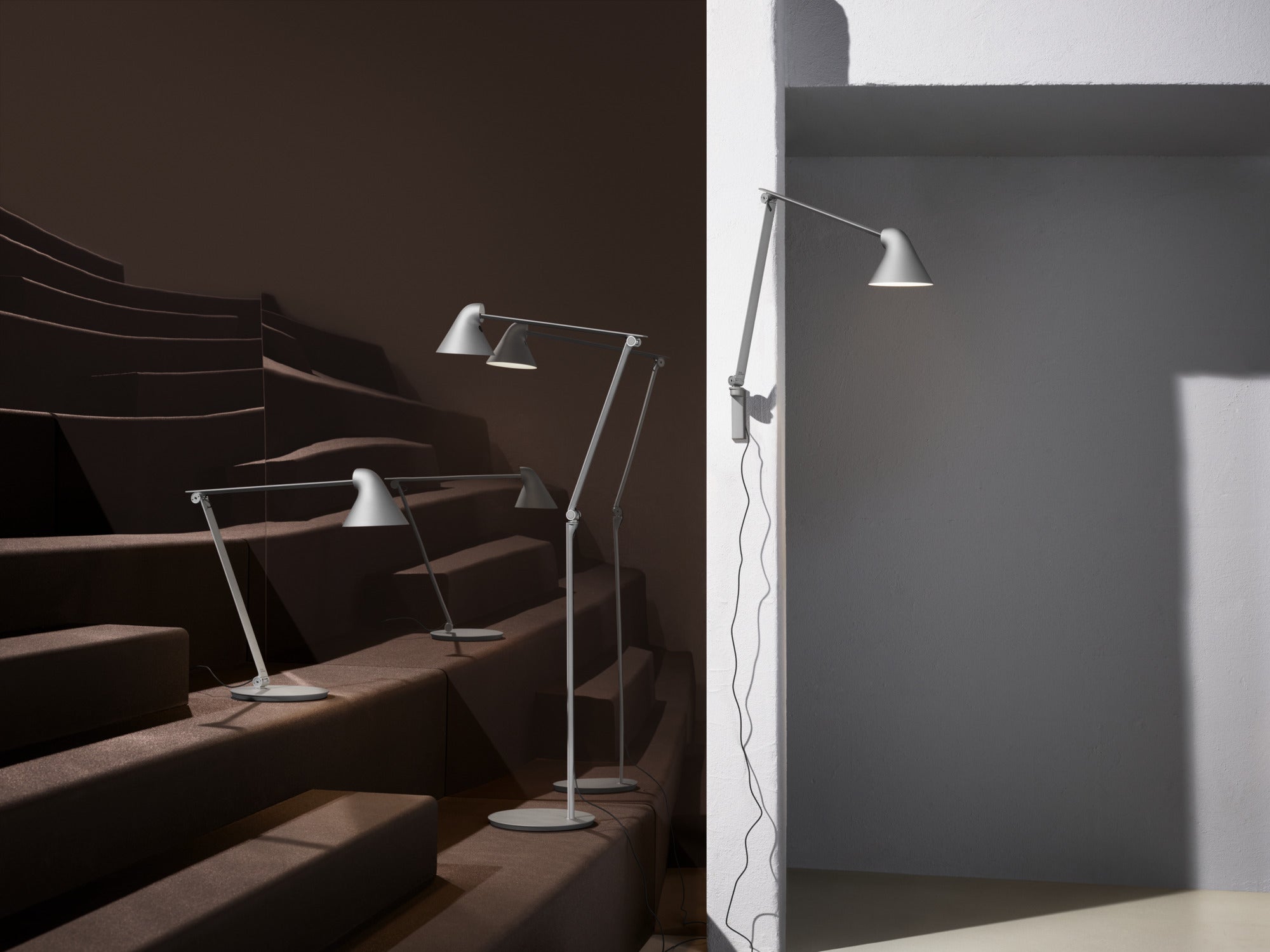 NJP Gray Reading Floor Lamp