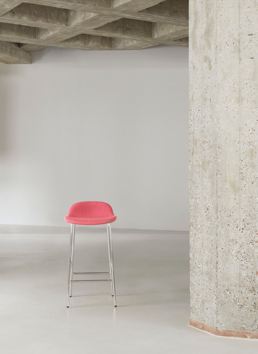Upholstered forms with a brown base