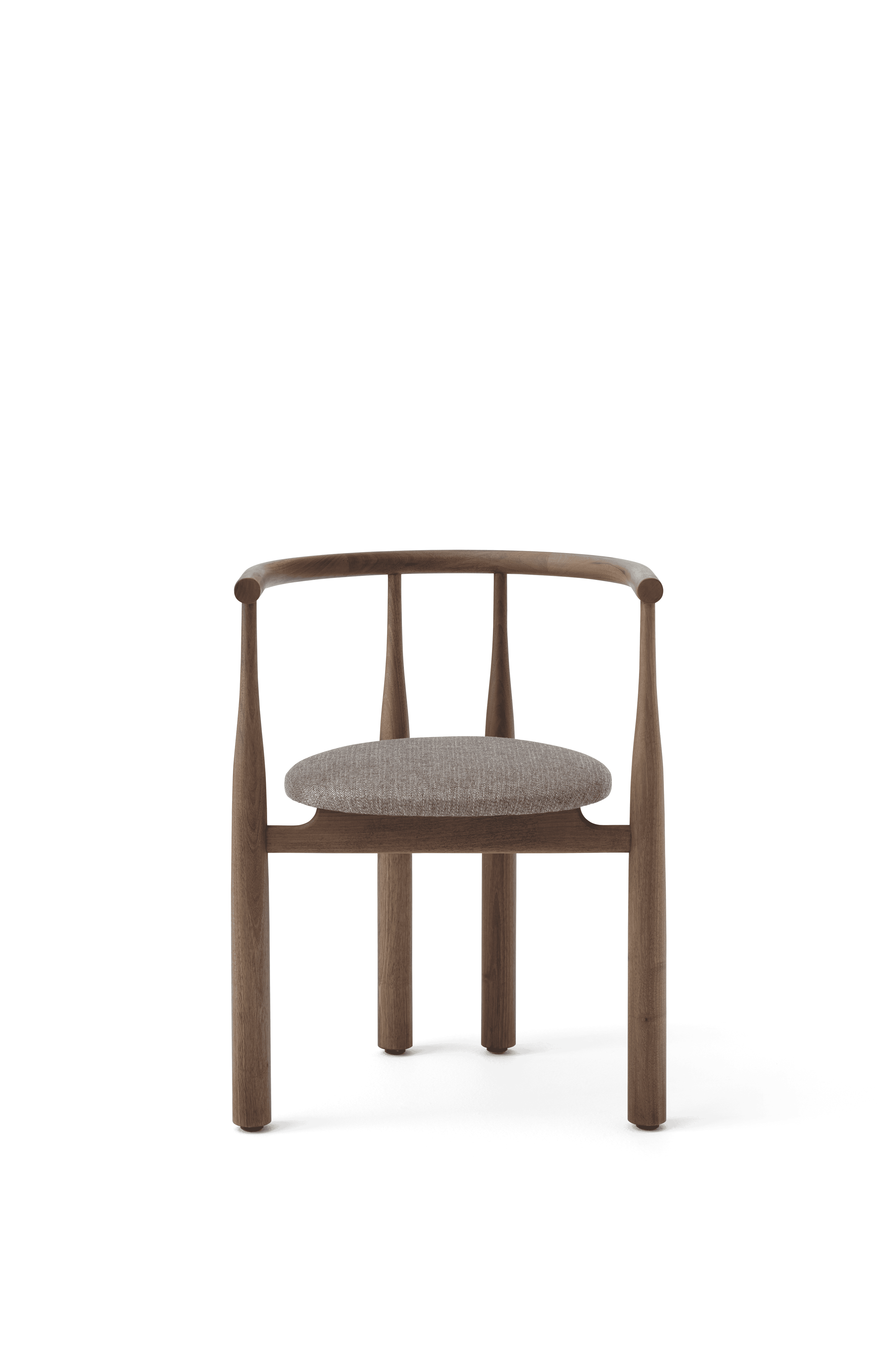Bukowski chair upholstered with a nut base