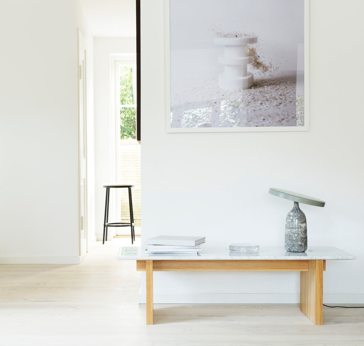 Solid black coffee table