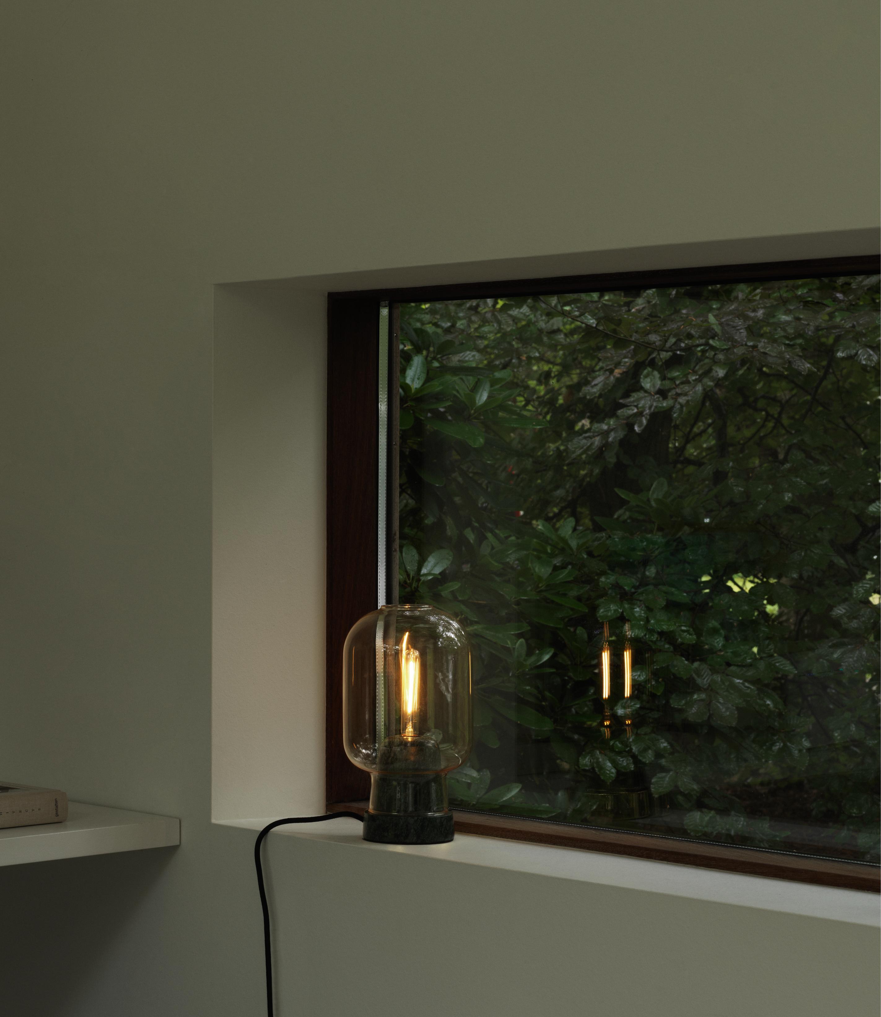 AMP table lamp yellow glass with green marble