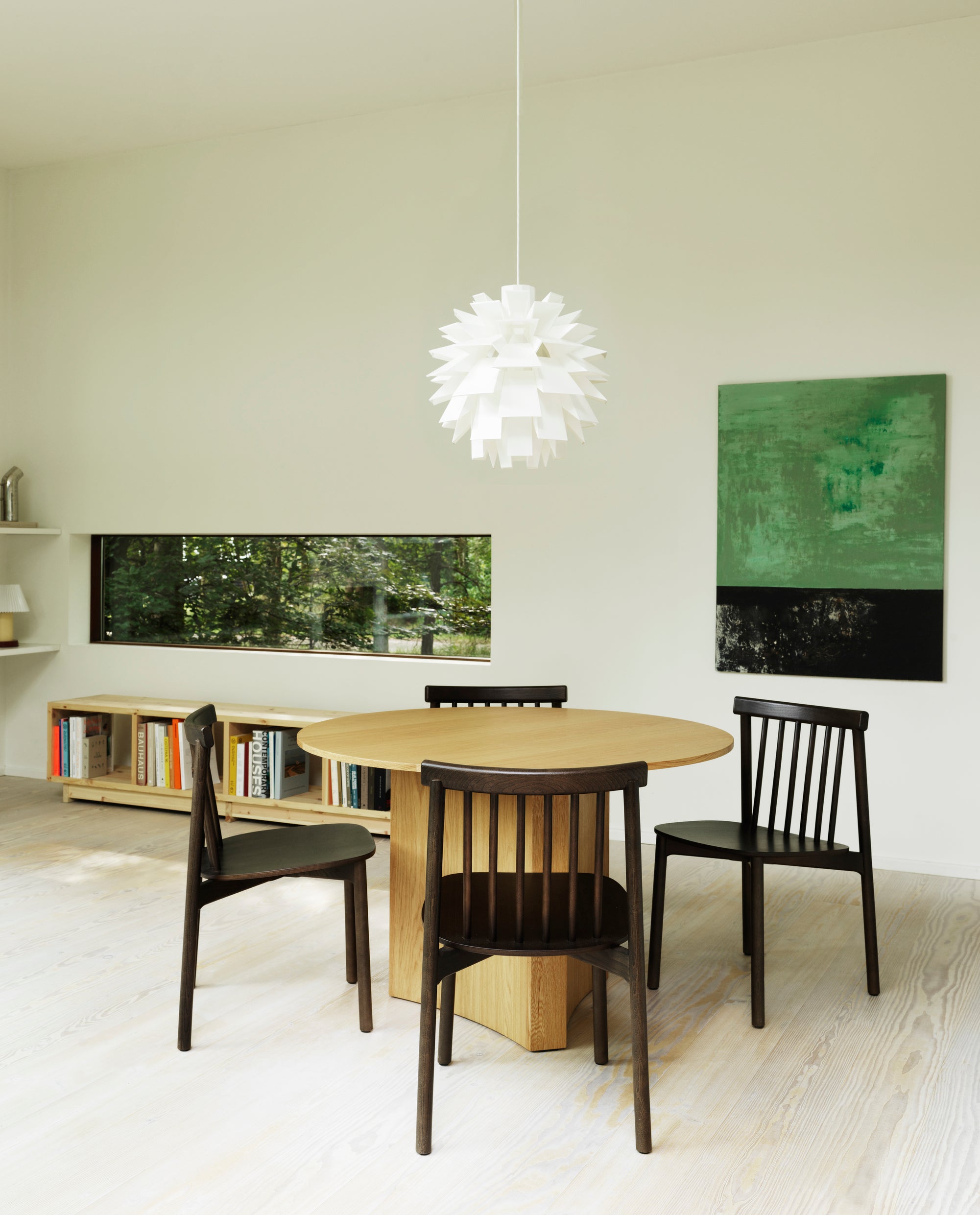 Plank pine wood bookcase