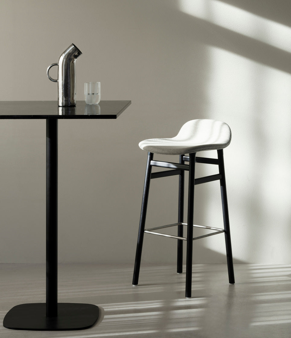 Hocker forms red with a black oak base