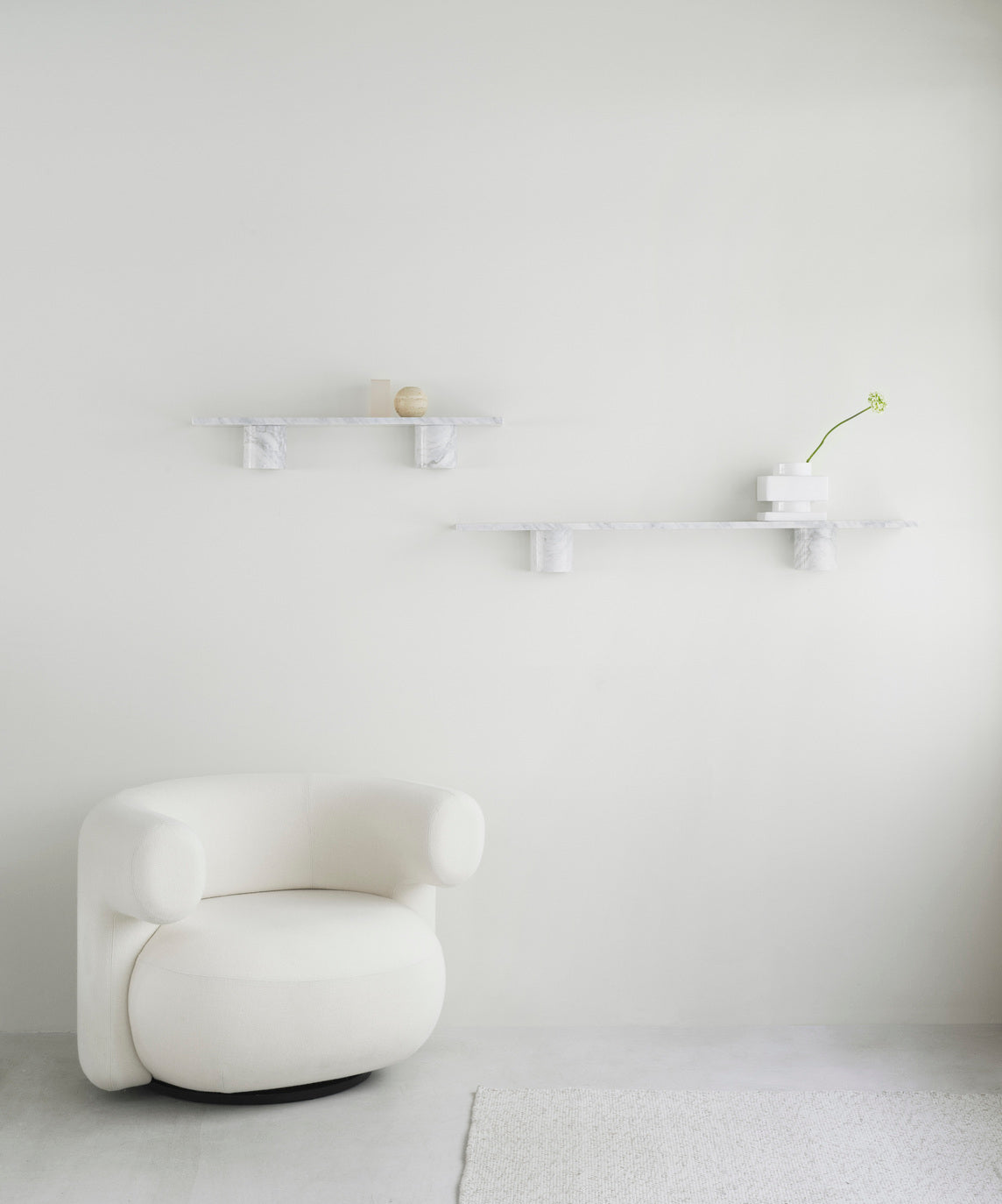 Shelf stena white marble