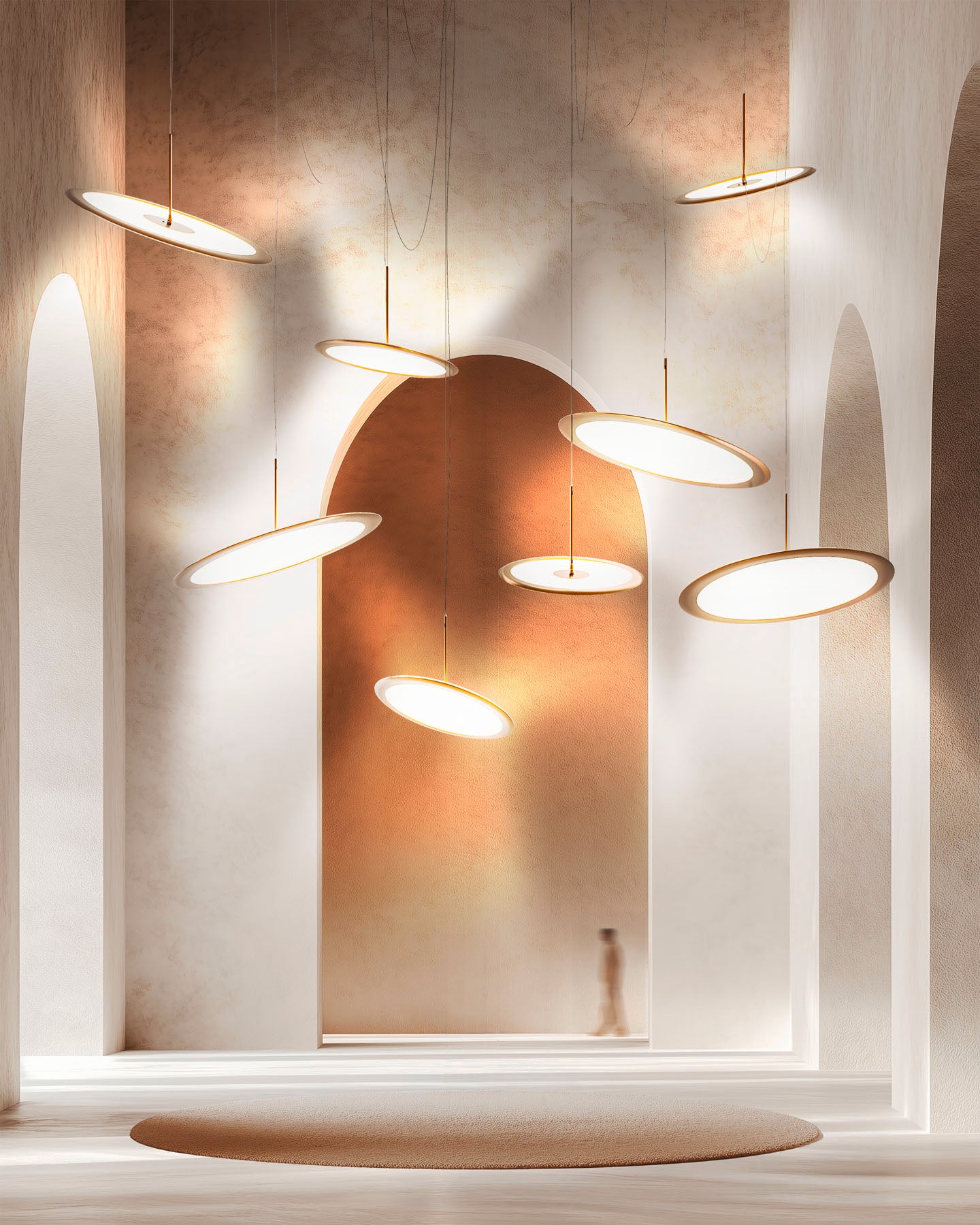 Lampa wisząca NOURA piaskowy złoty