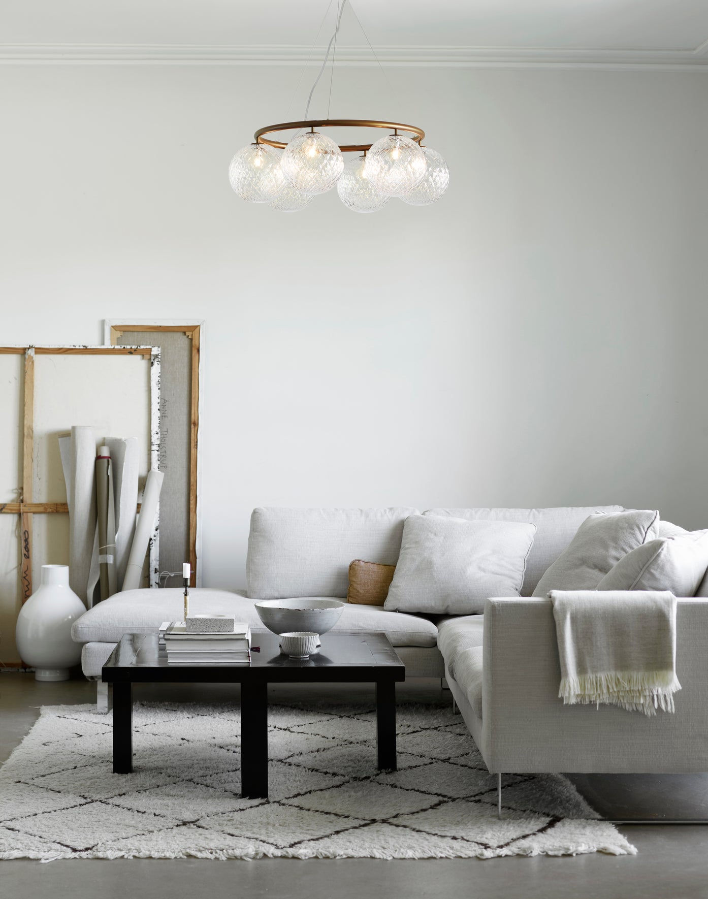 Závesná lampa MIIRA 6 CIRCULAR tmavohnedá s priehľadným sklom