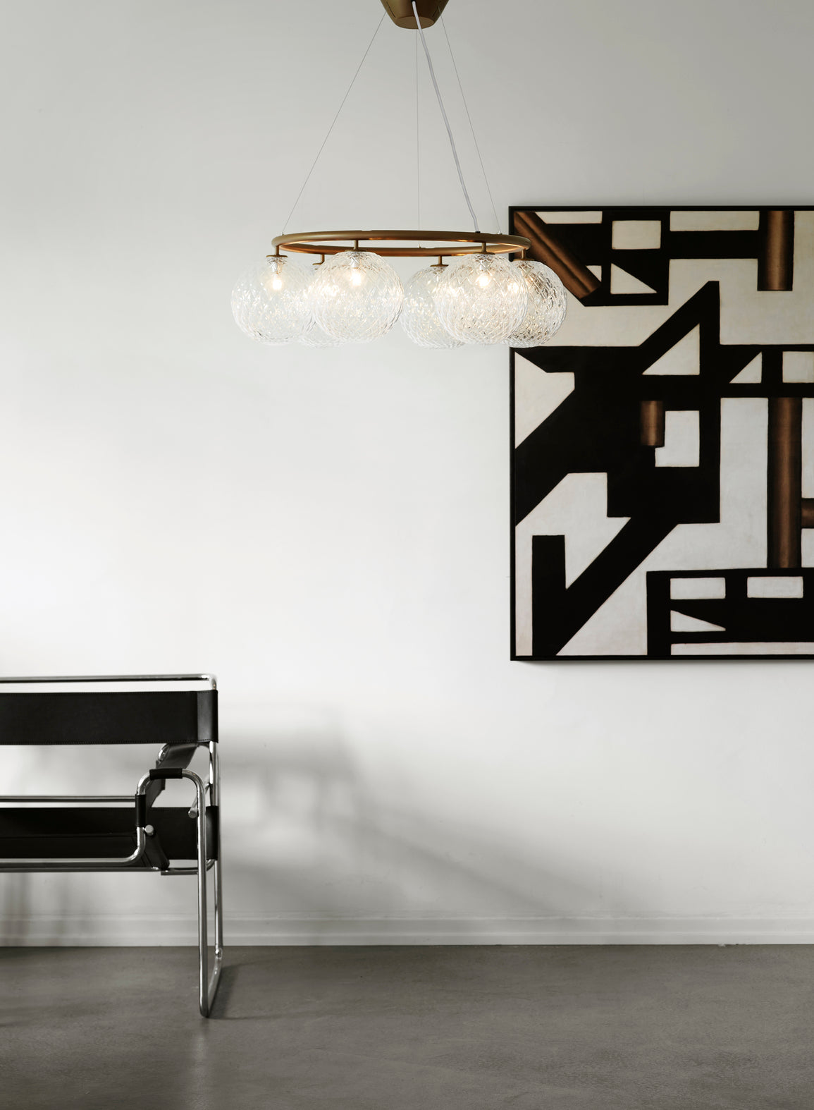 Závesná lampa MIIRA 6 CIRCULAR tmavohnedá s priehľadným sklom