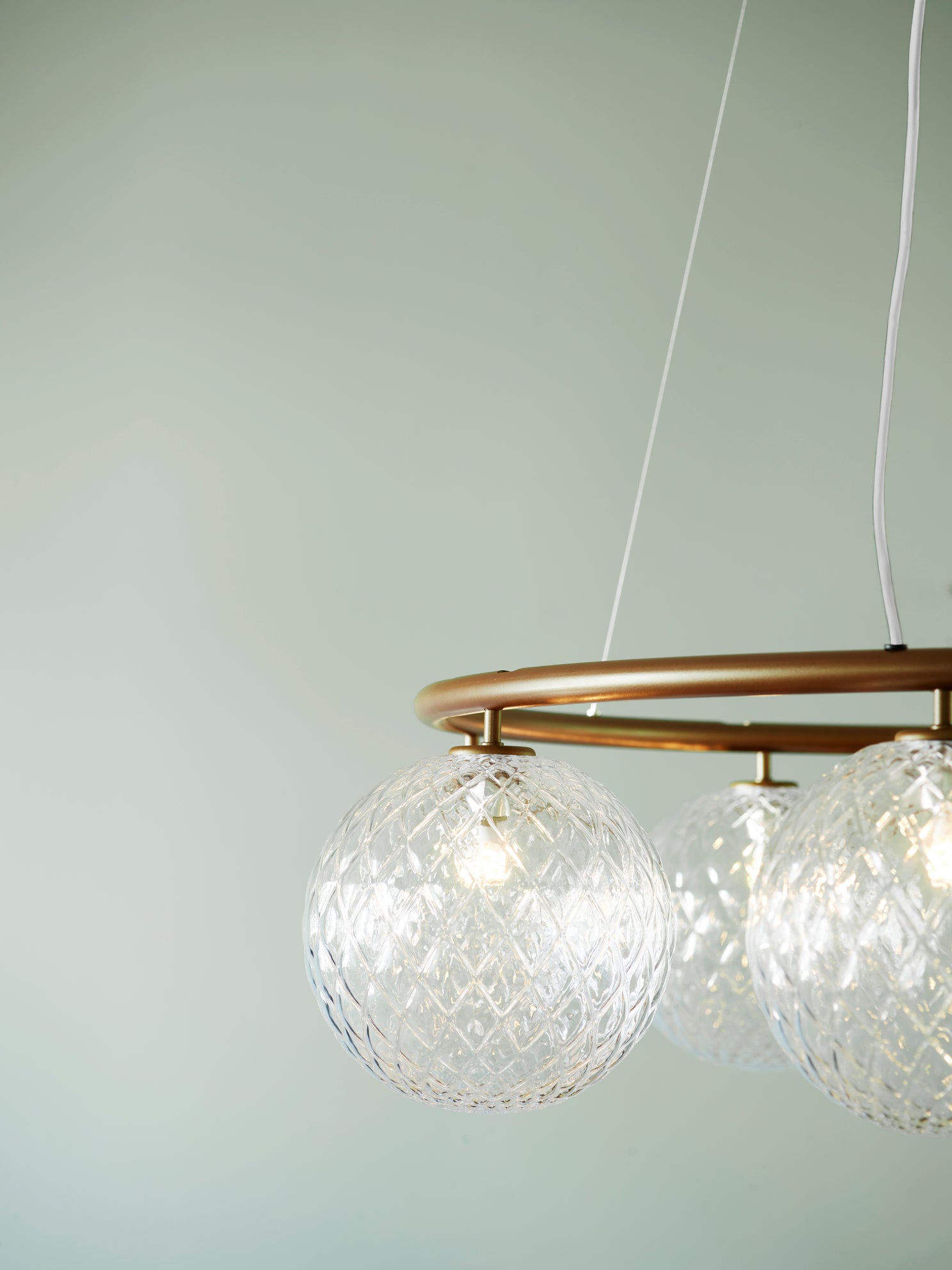 Závesná lampa MIIRA 8 CIRCULAR tmavohnedá s priehľadným sklom
