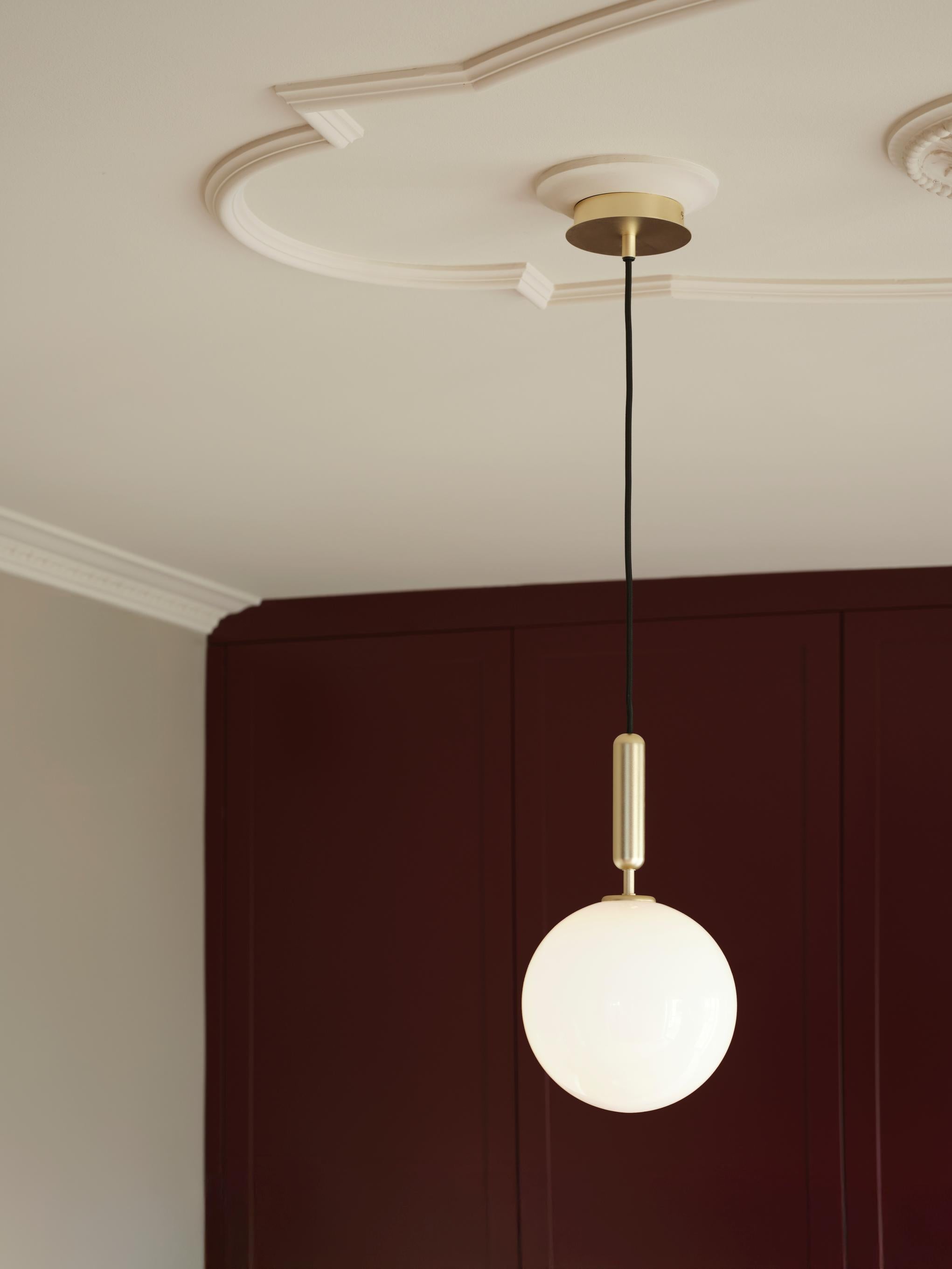 MIIRA Pendant Lamp in Brass with Opal Glass