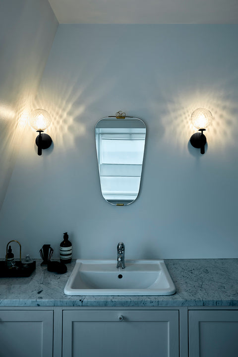 Nástenná lampa MIIRA grafitová s priehľadným sklom