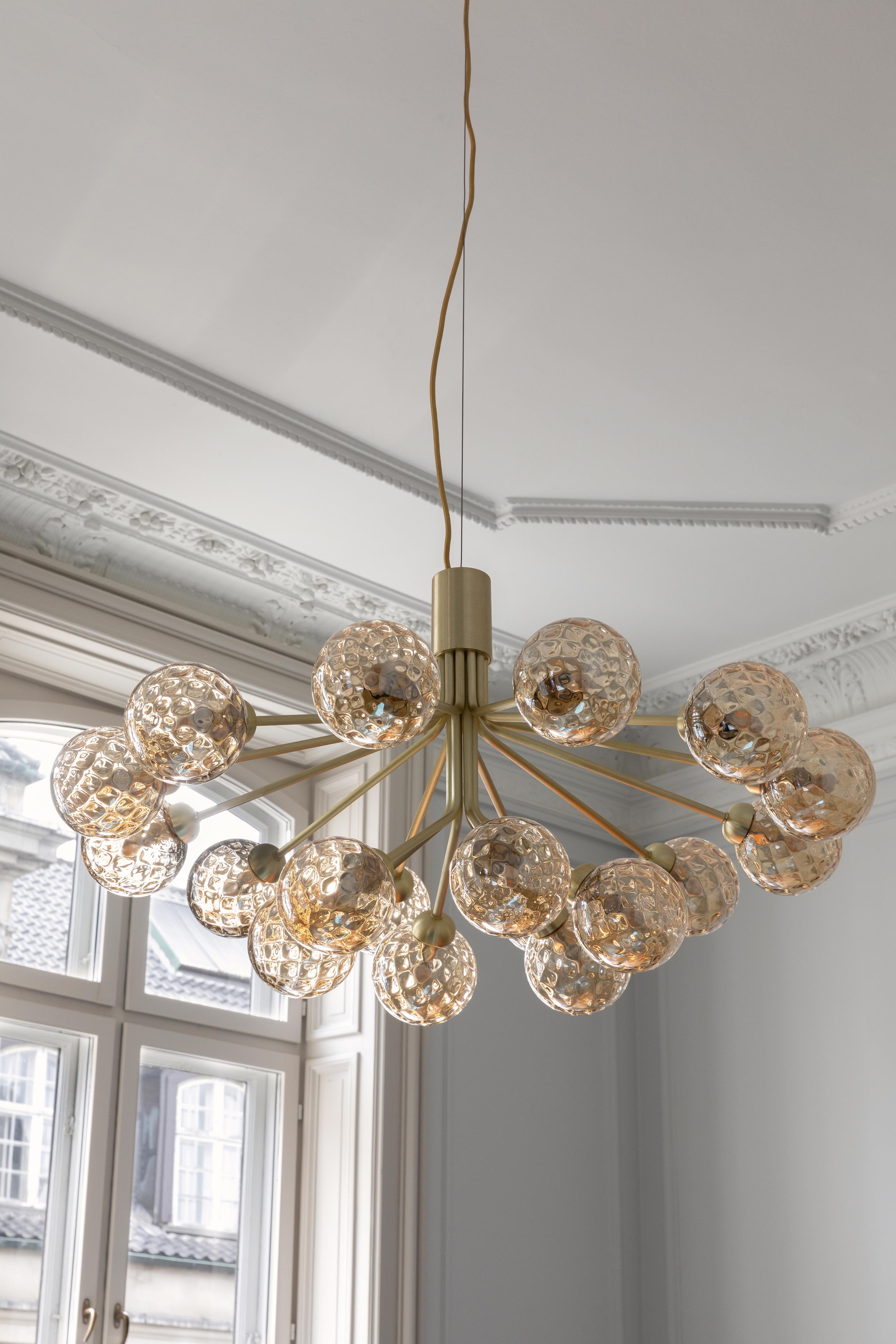 Luster APIALES 18 mosadzný so zlatým sklom [Antonina] [Amelia spr]