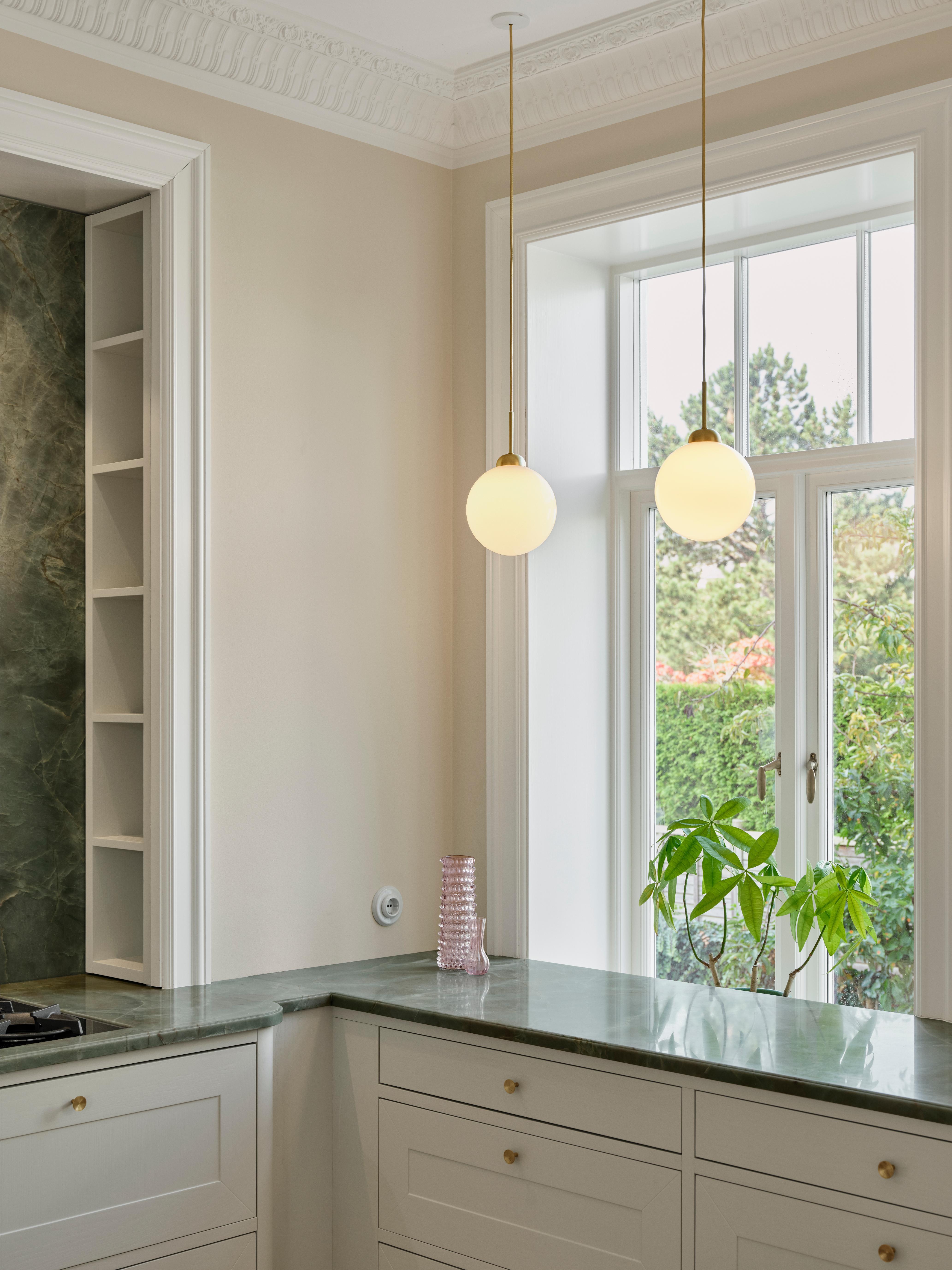APIALES Pendant Lamp in Brass with Opal Glass [Antonina] [Amelia spr]