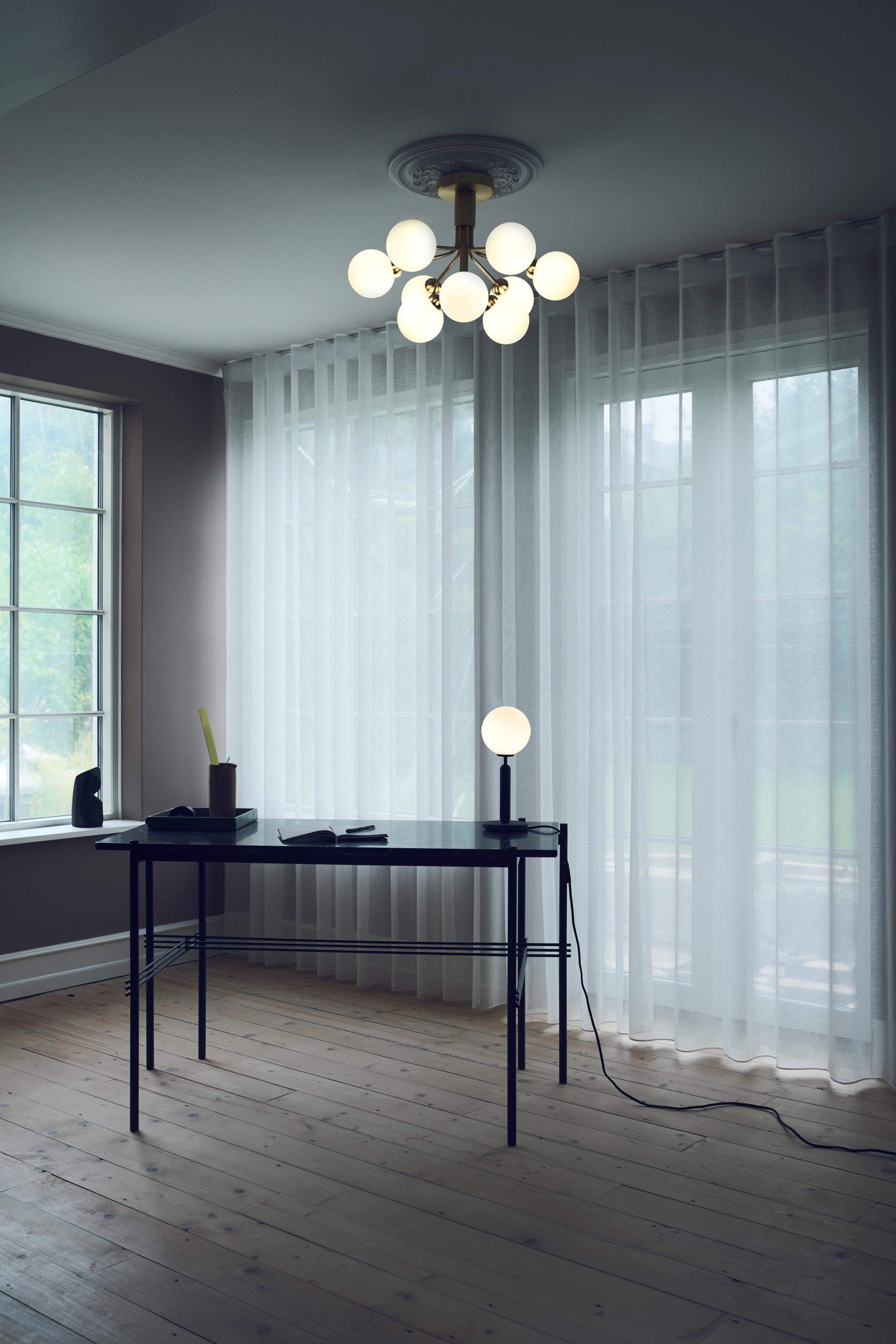 Lampa stropná APIALES 9 mosadzná s opálovým sklom [Antonina] [Amelia spr]