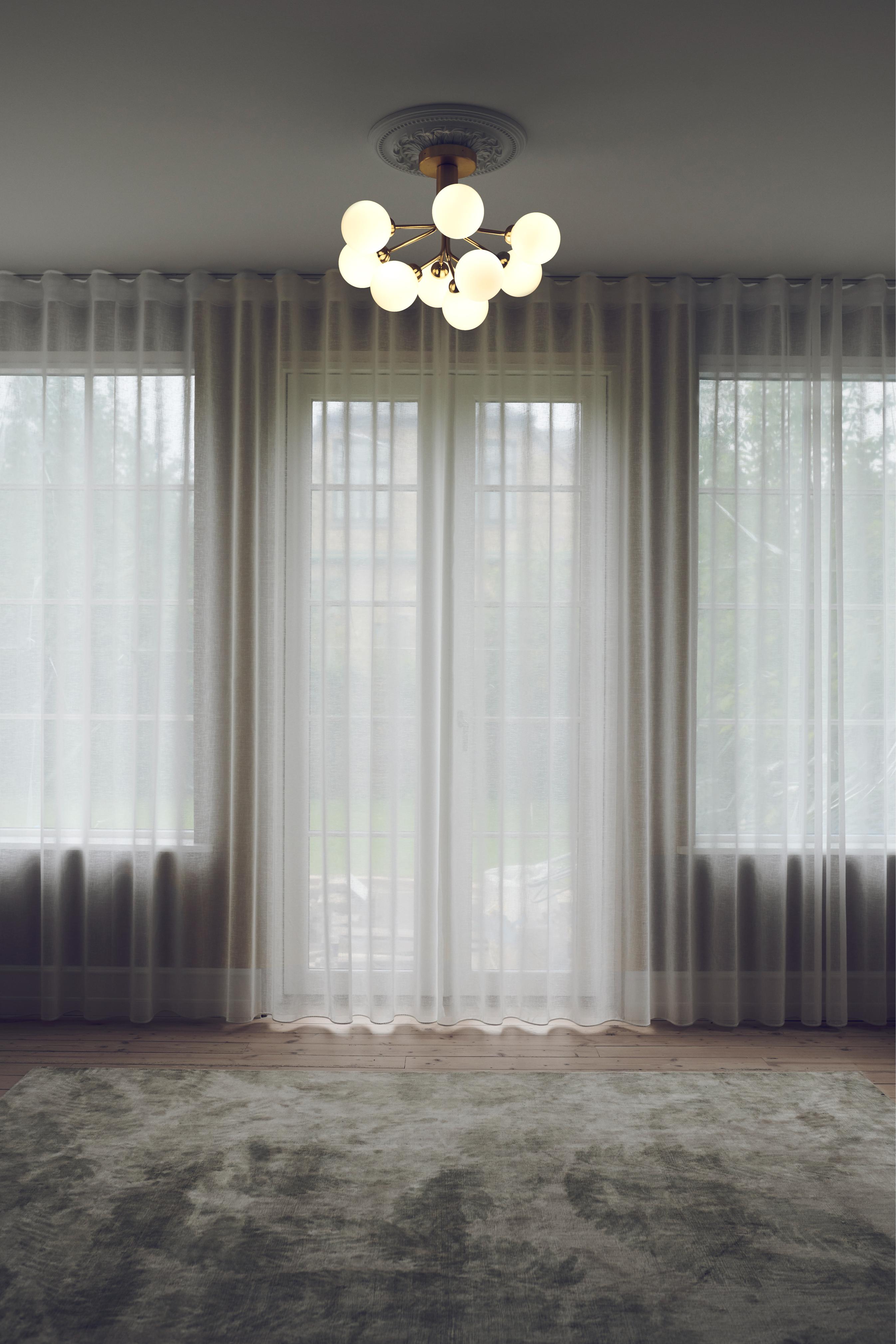 Lampa stropná APIALES 9 mosadzná s opálovým sklom [Antonina] [Amelia spr]