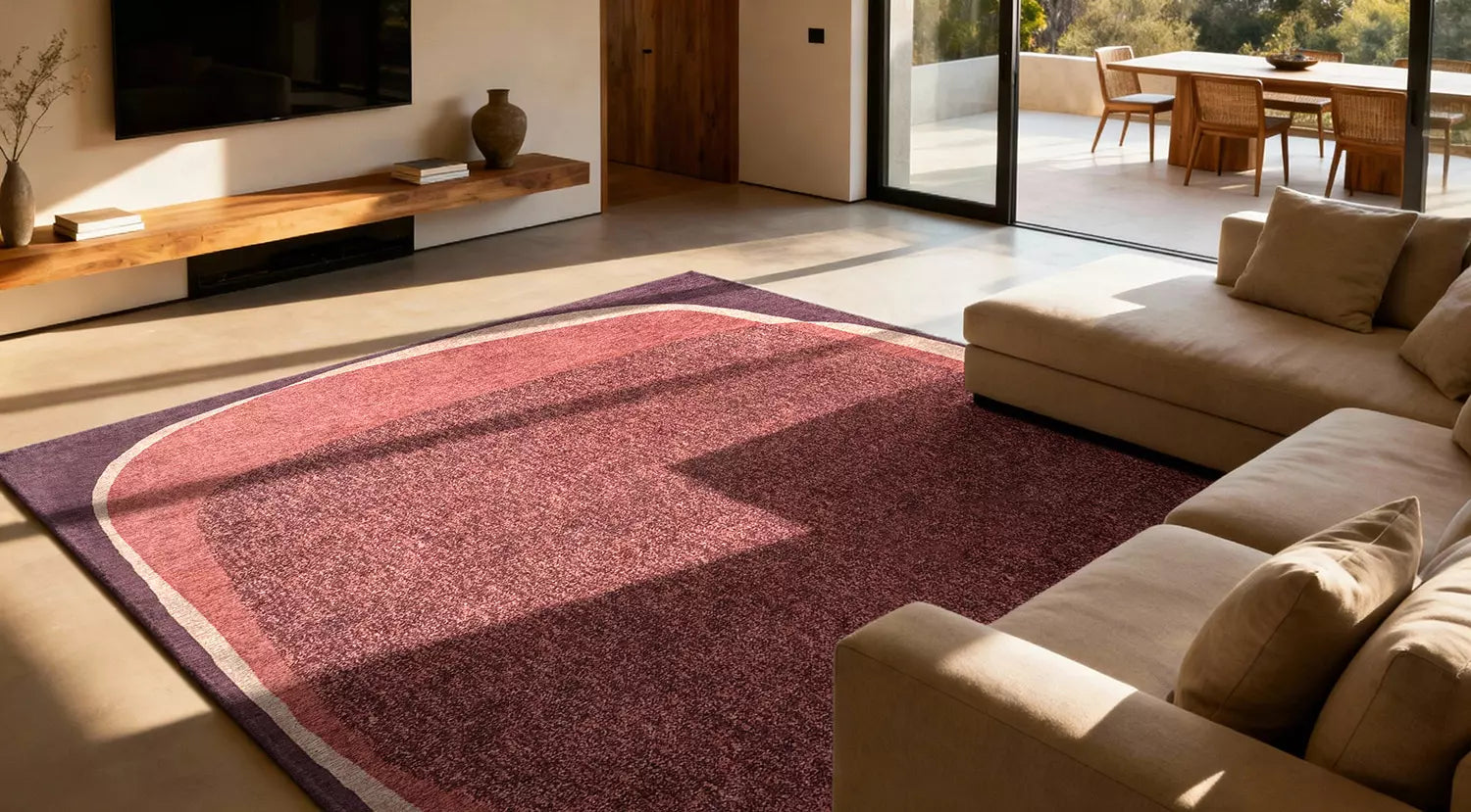 Koberec MARBLE fialový s ružovou a béžovou