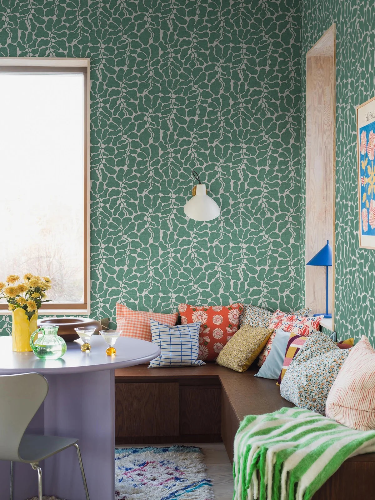 Tapeta flizelinowa papierowa z roślinnym wzorem MY SECRET GARDEN zielony z białym