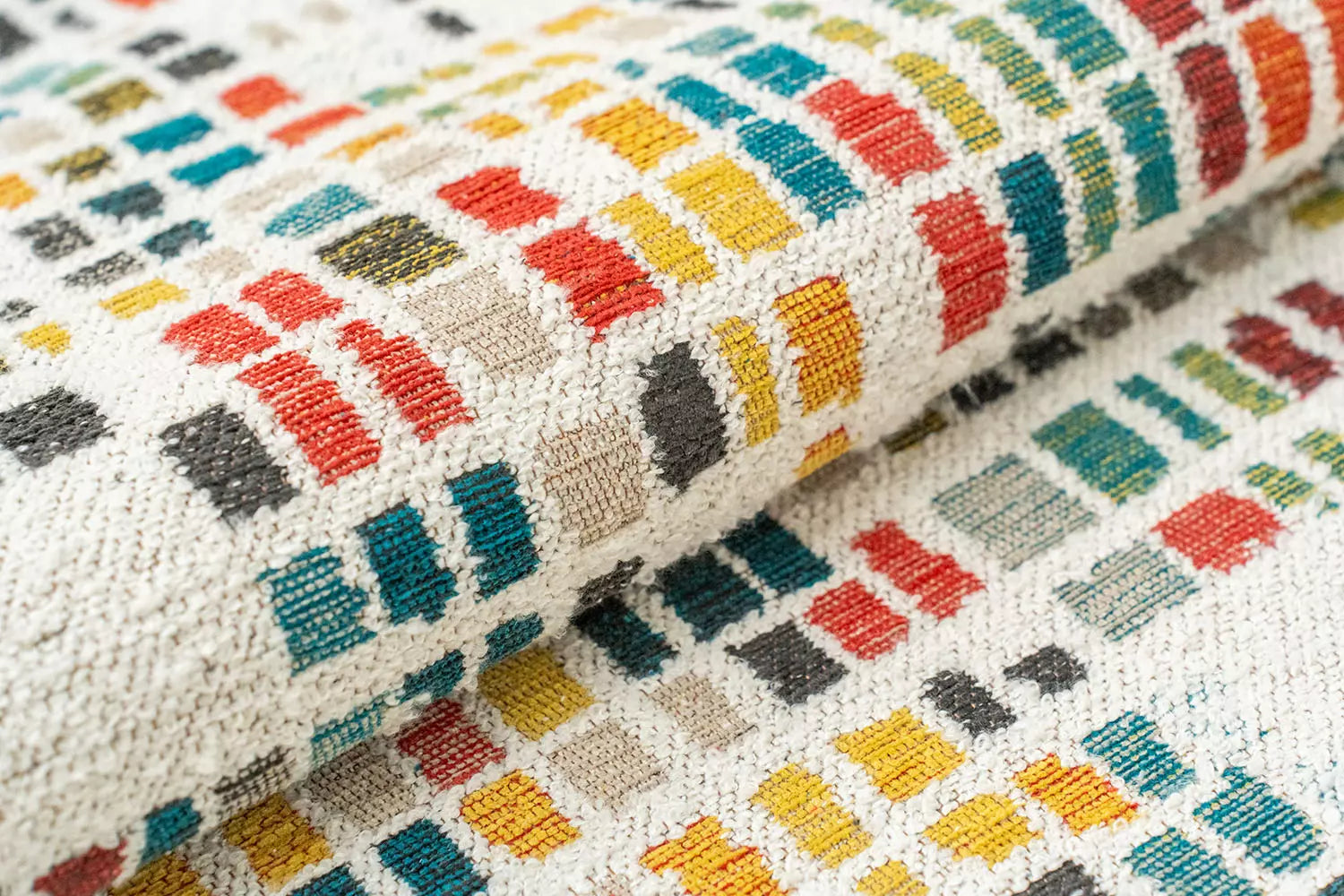 CUBIK Beige Rug with Colorful Pattern