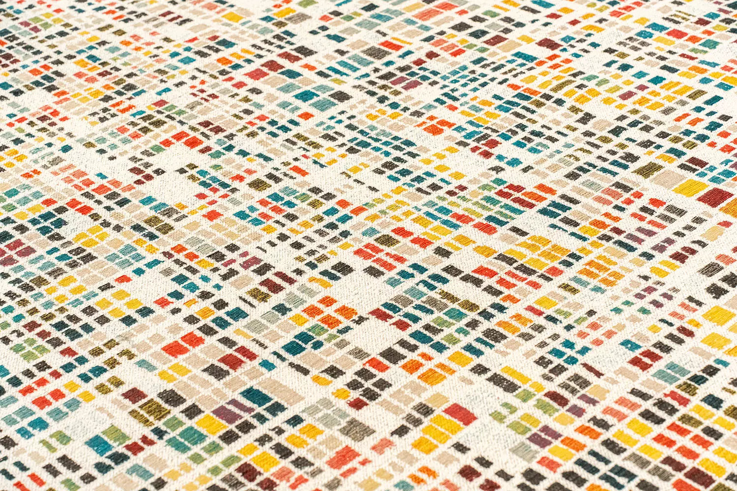 CUBIK Beige Rug with Colorful Pattern