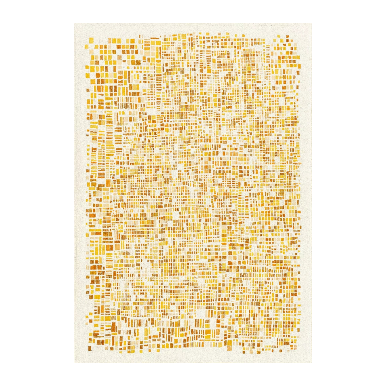 Koberec CUBIK béžový s oranžovou a žltou