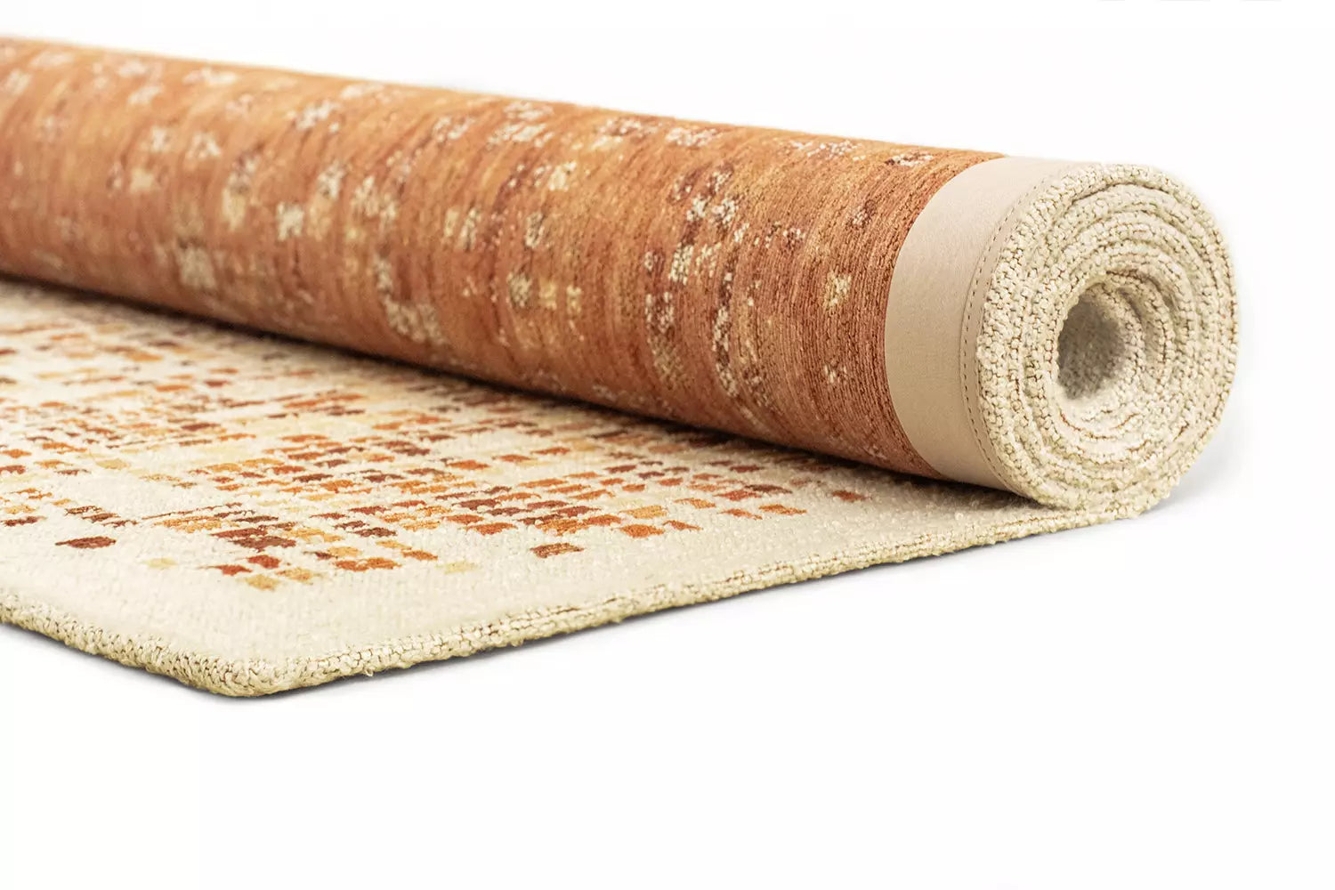 Koberec CUBIK béžový s oranžovou a bordovou