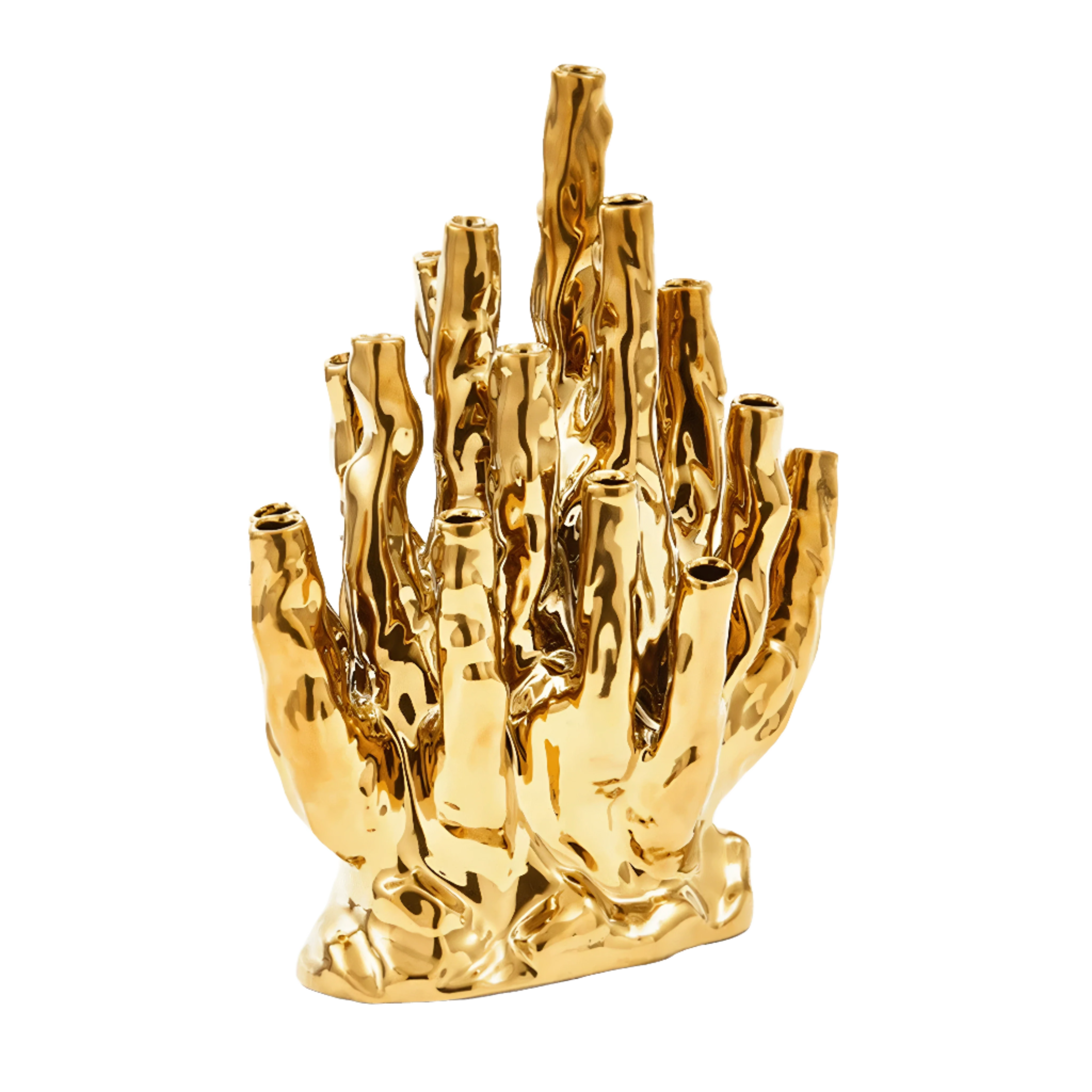 CORAL Vase 20-TULIPS gold