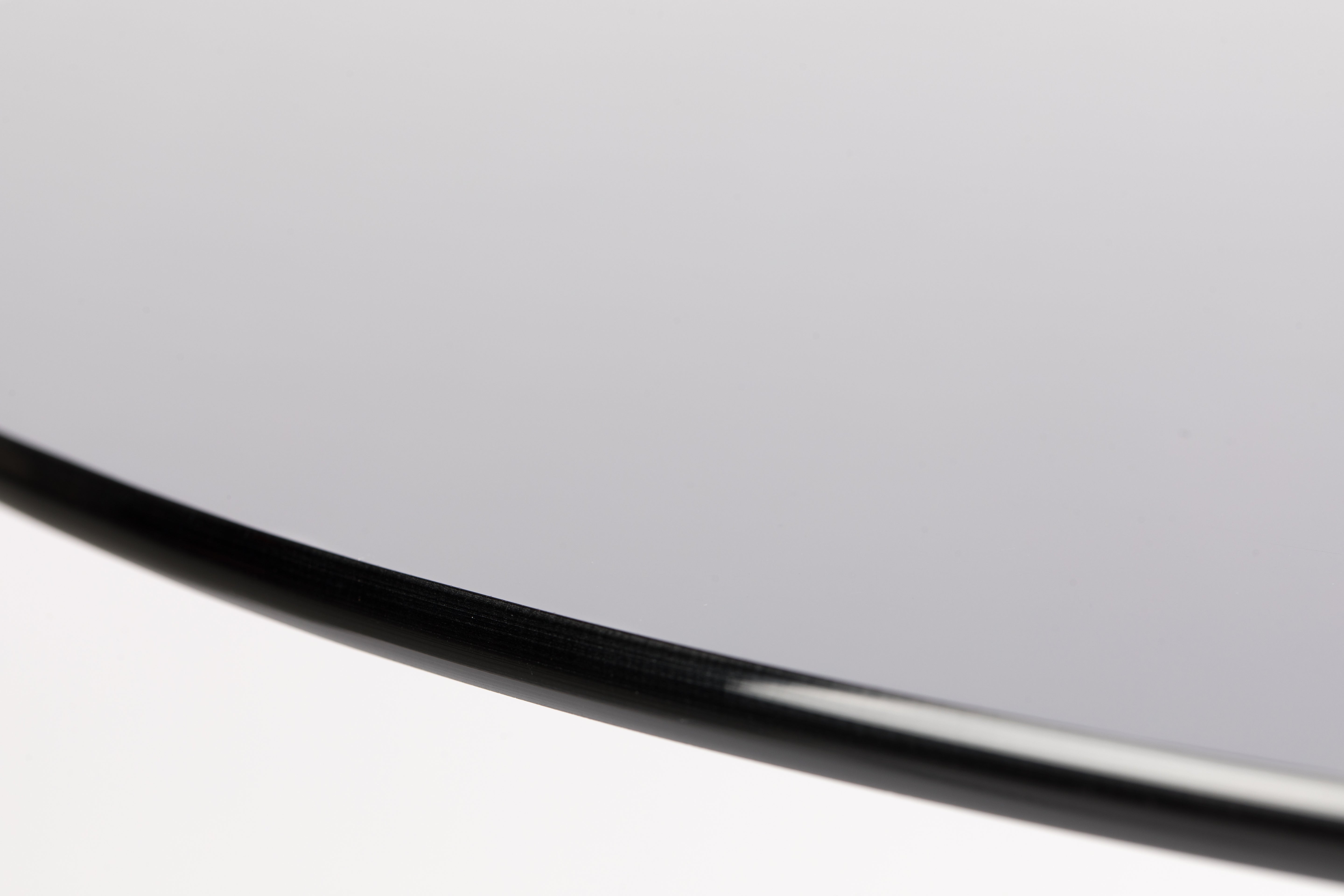 FLORIS round table black glass with a gold base