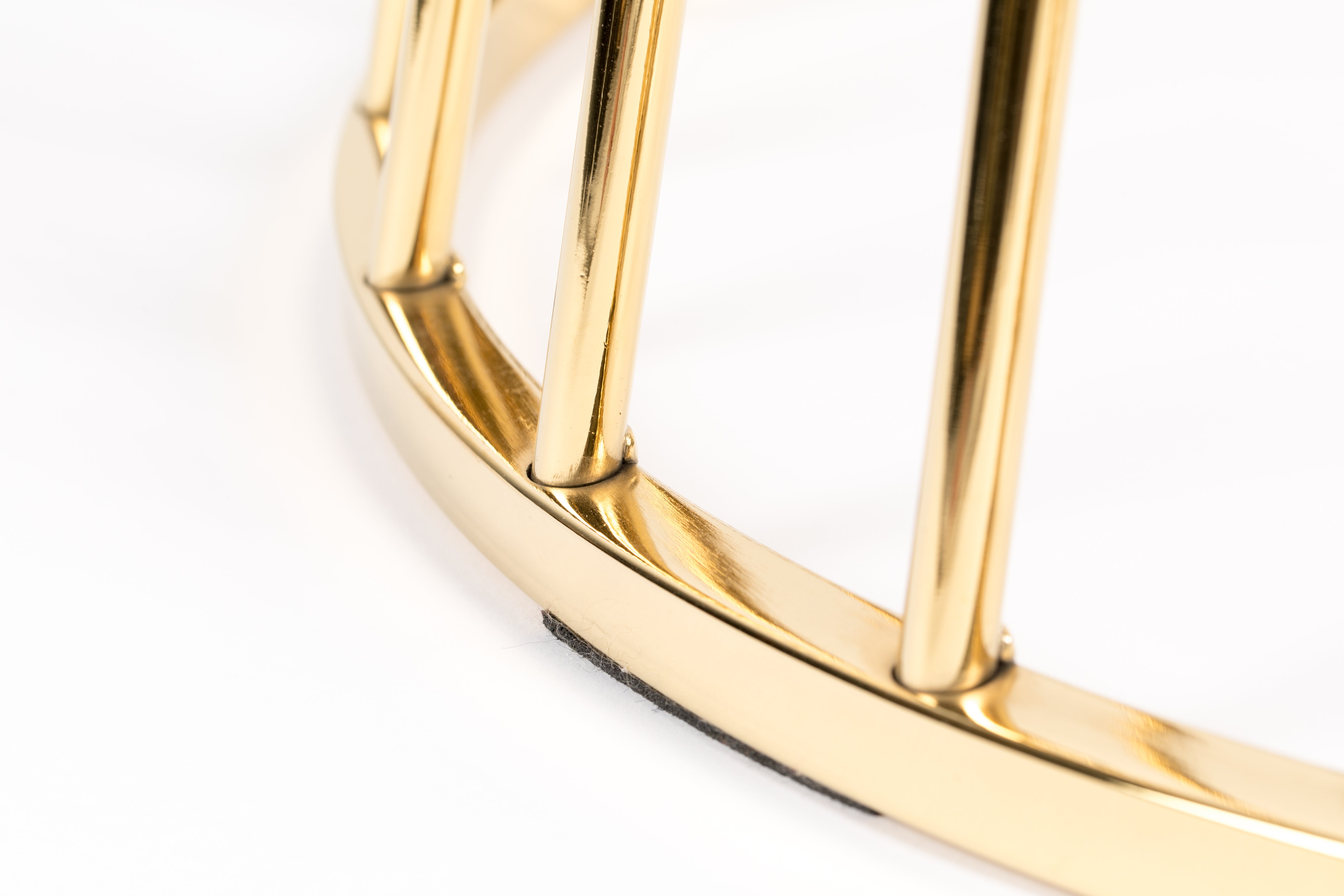 FLORIS round table black glass with a gold base