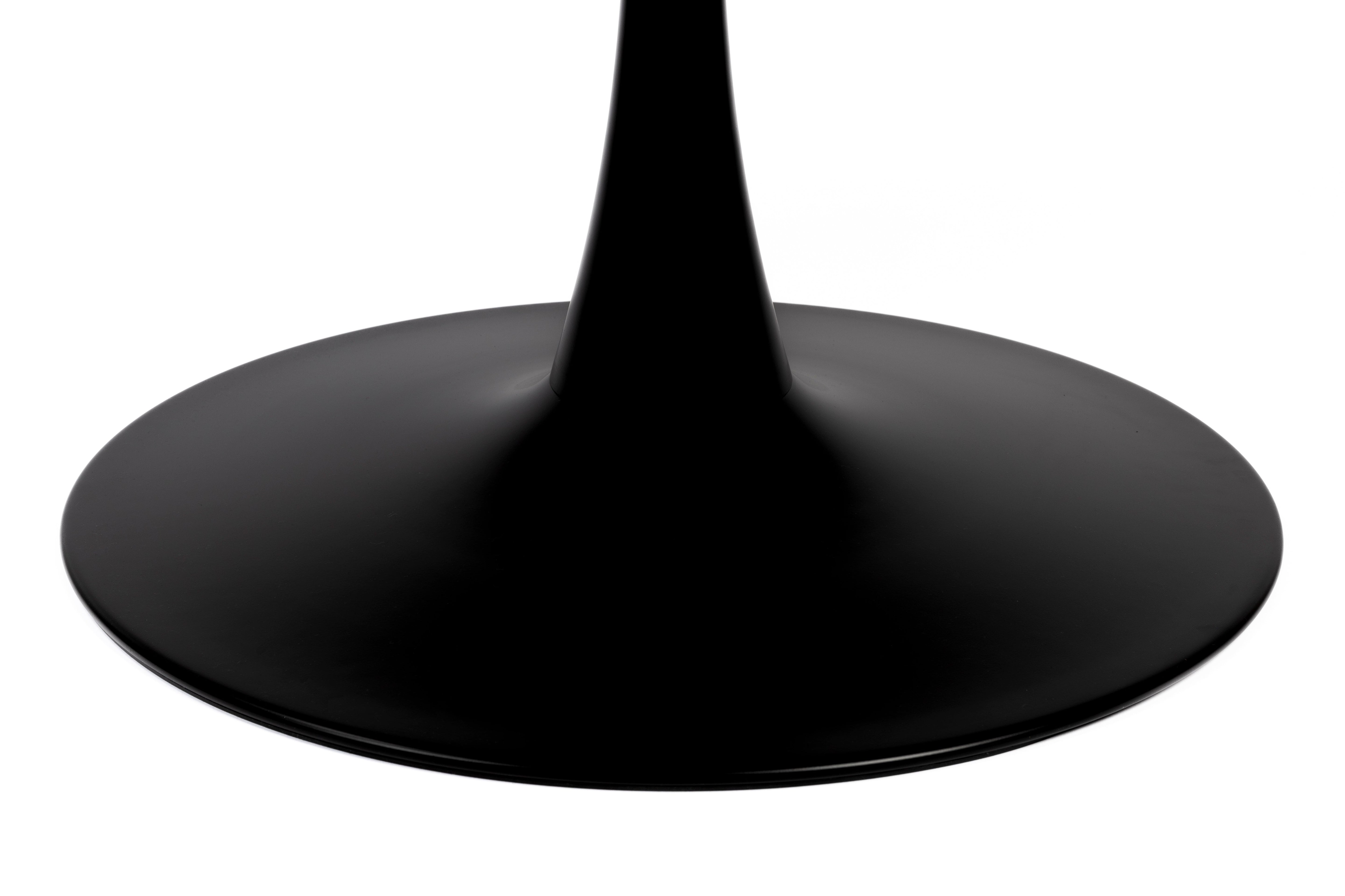 Okrúhly stôl RAKU z dubového dyhy s čiernym podstavcom