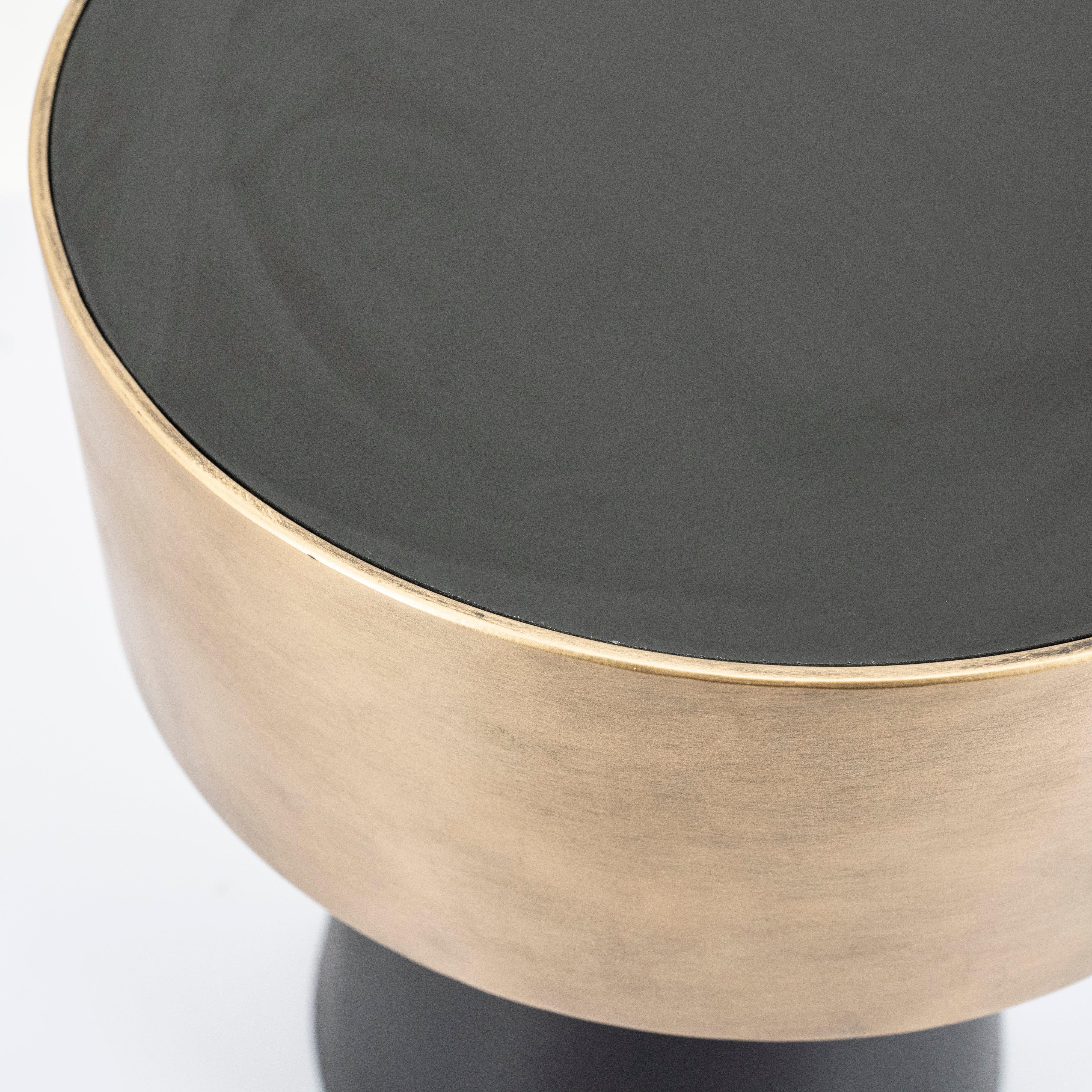 BUNGA Gold Side Table with Black Base