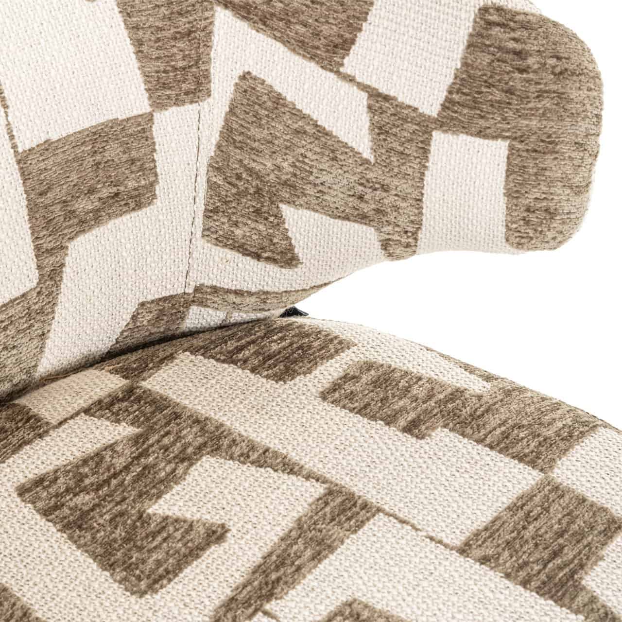 Otočné kreslo MILLY béžové s hnedým a čiernym podstavcom