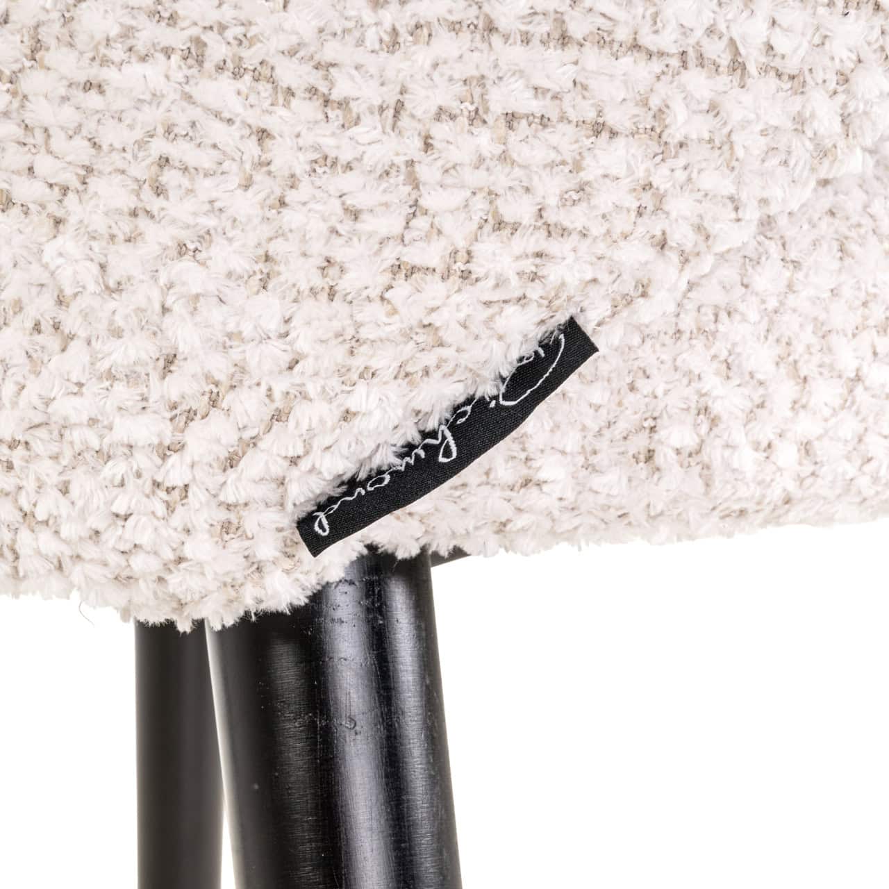 GINNA Chair in Cream with Black Base