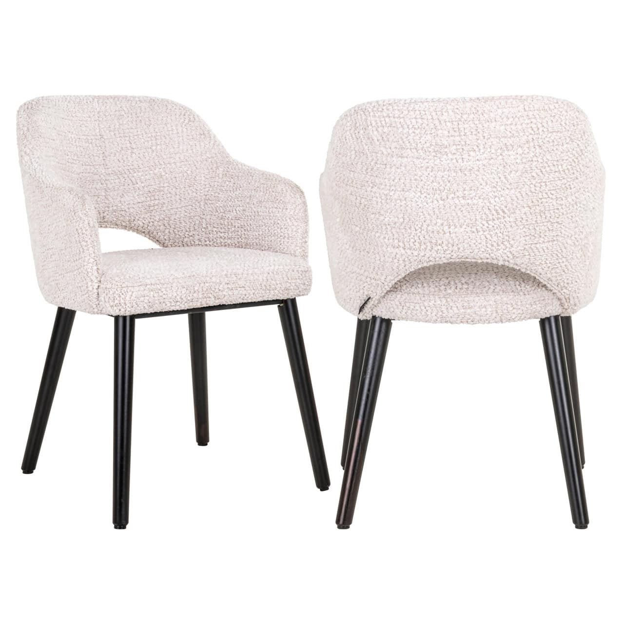 GINNA Chair in Cream with Black Base