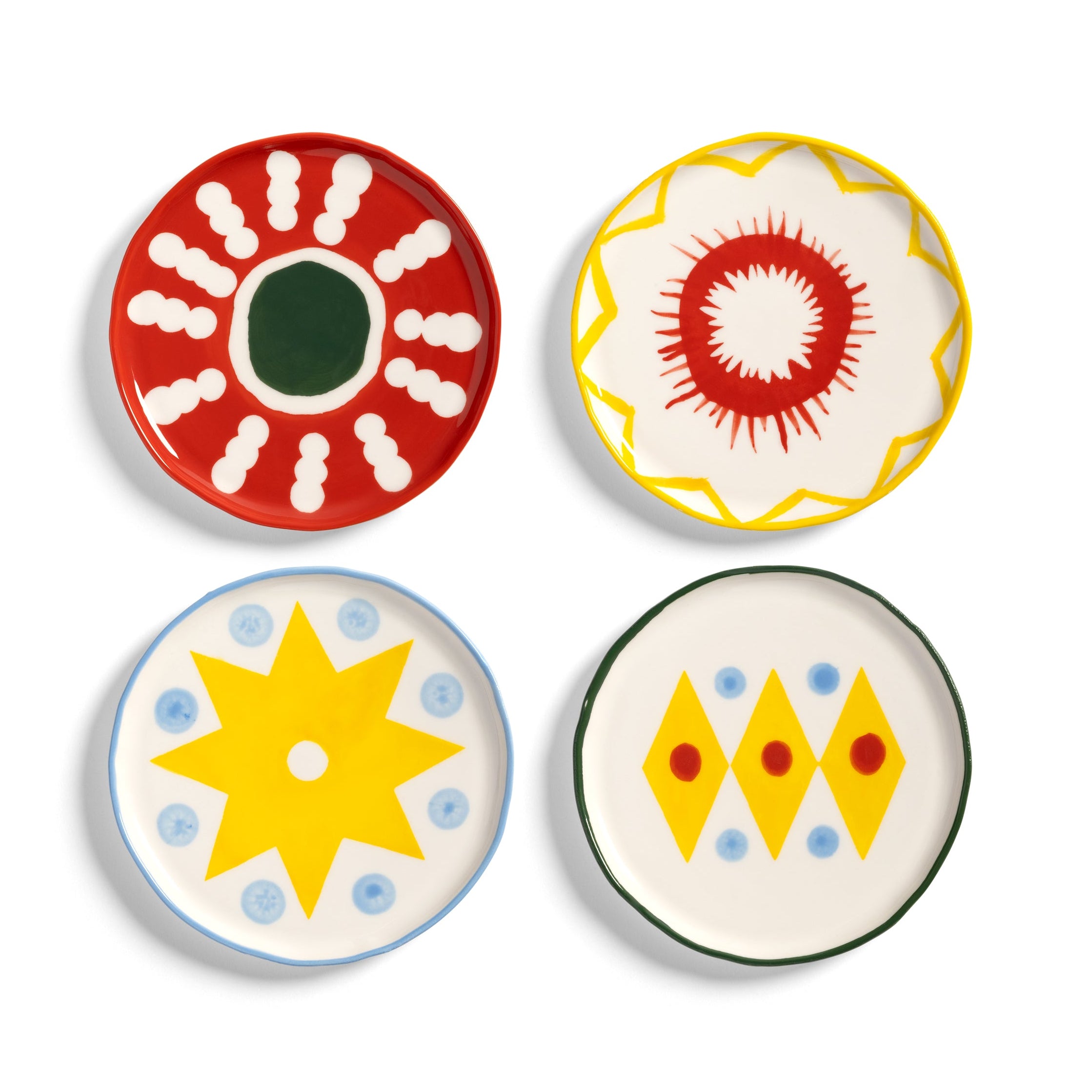 Zestaw talerzy deserowych FESTIVO kolorowa porcelana