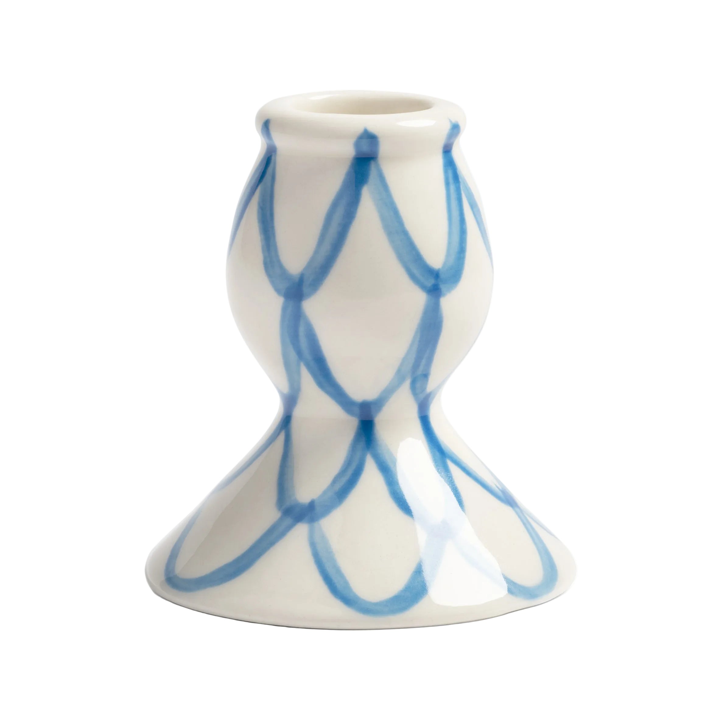 White SIRENE Candle Holder with Blue