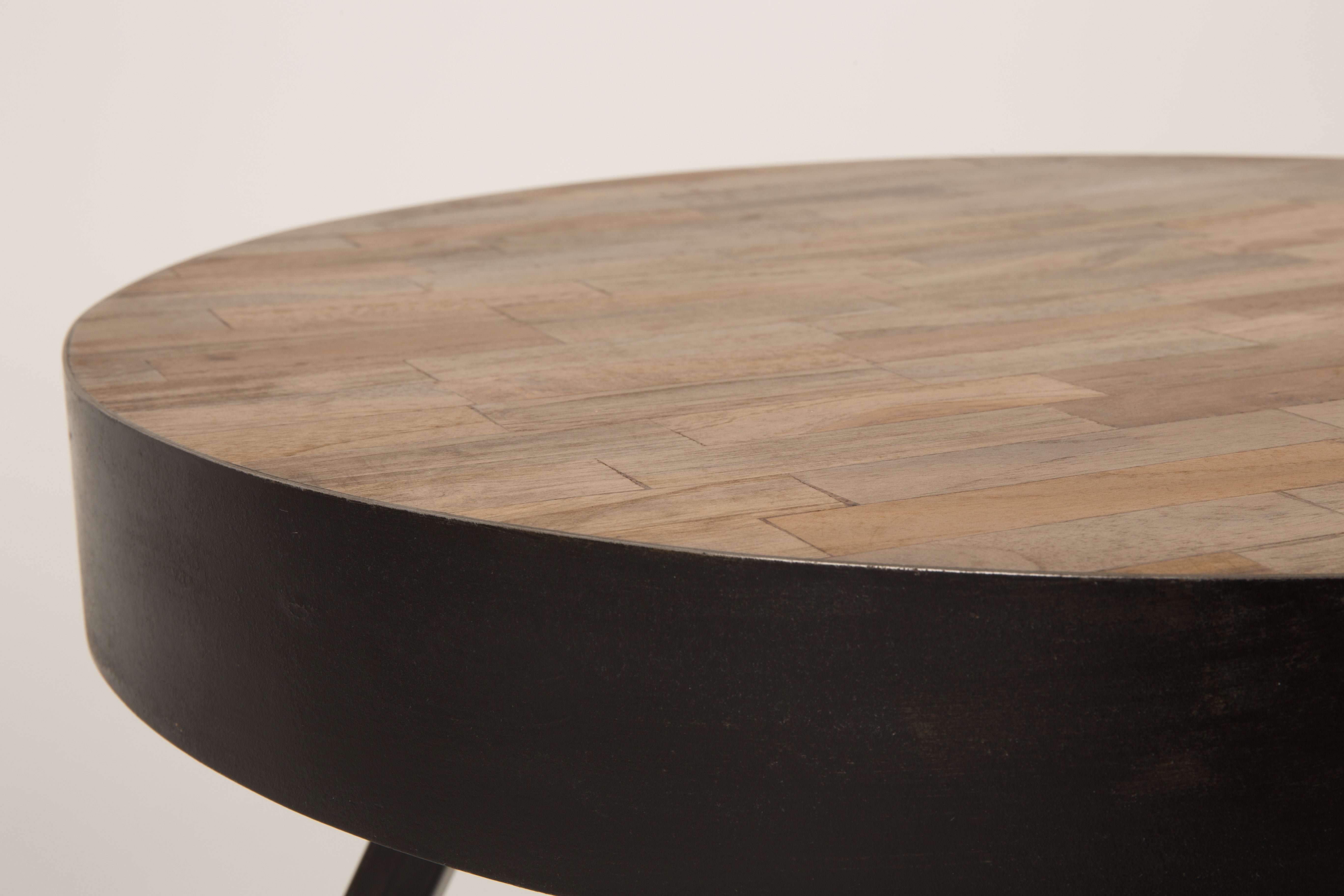 SURI coffee table teak wood with black base