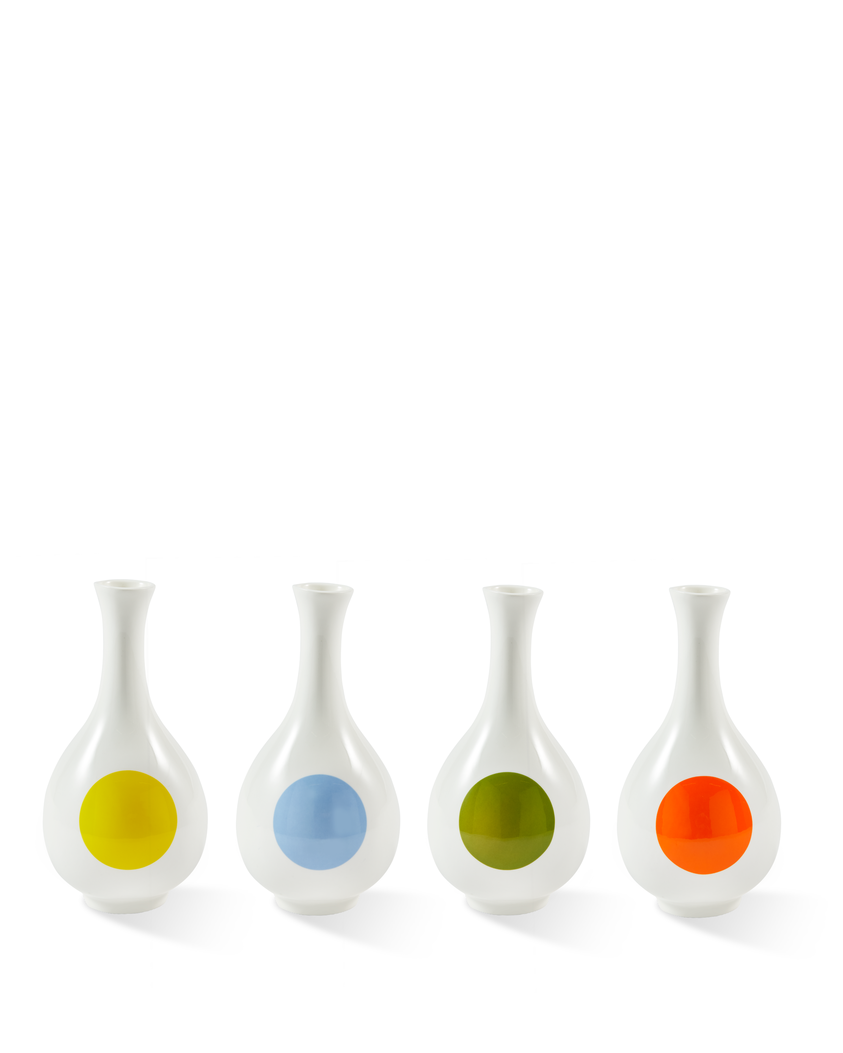 Váza MALÝ VTÁK biela so žltou a modrou