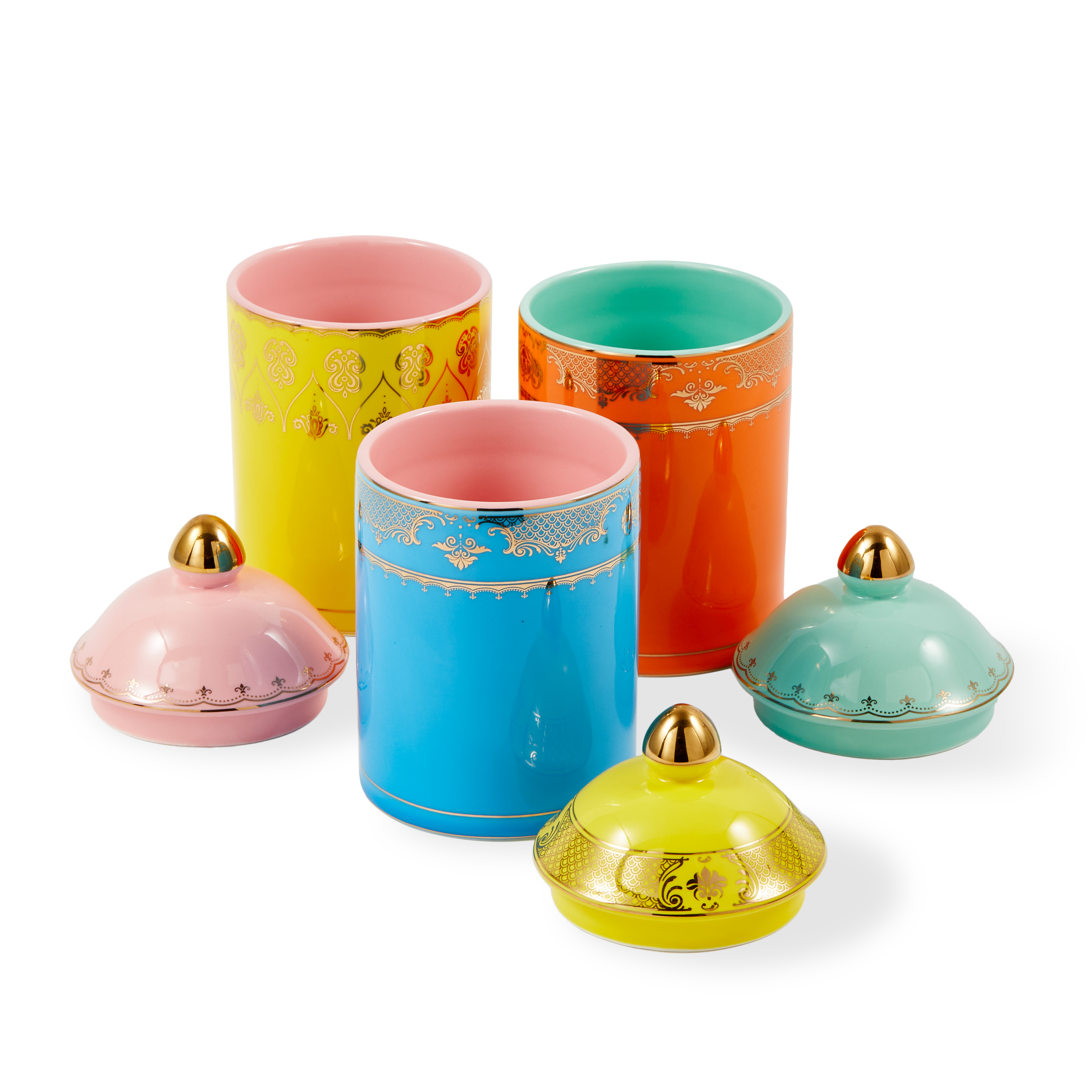 Porcelánový pohár DEDKO žltý s ružovým