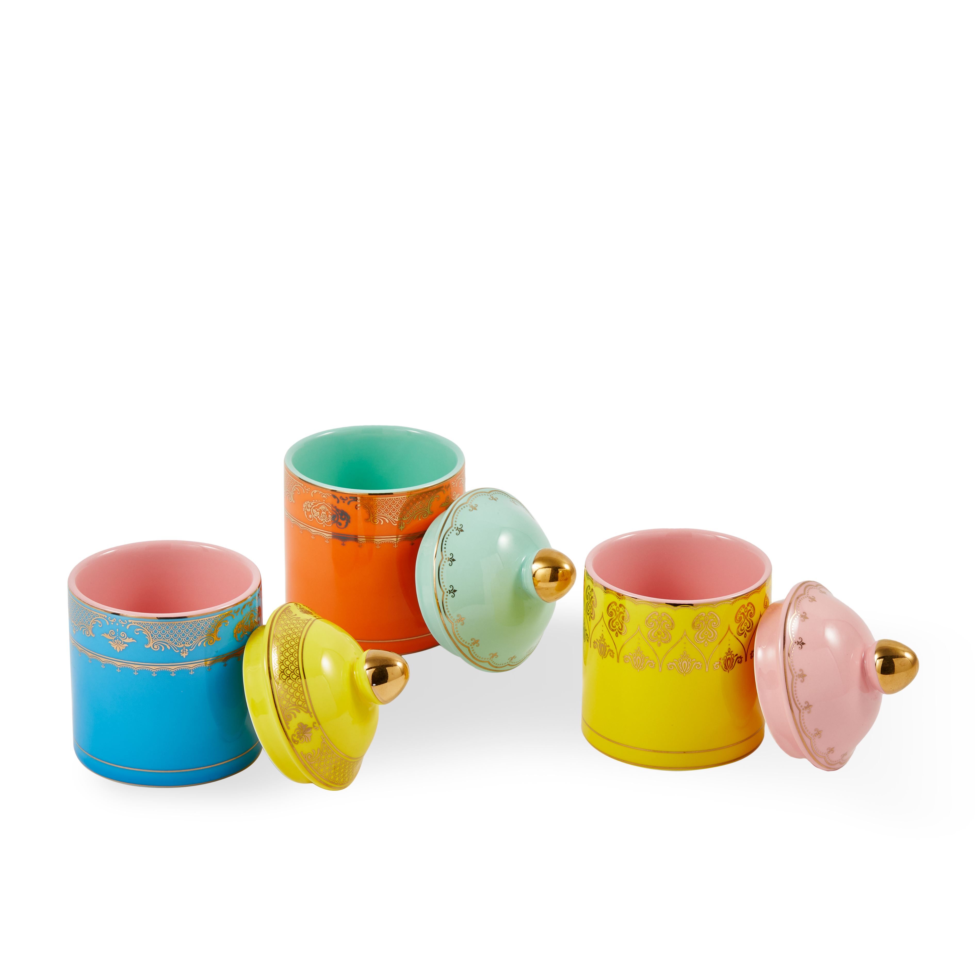 Porcelánový pohár DEDKO žltý s ružovým