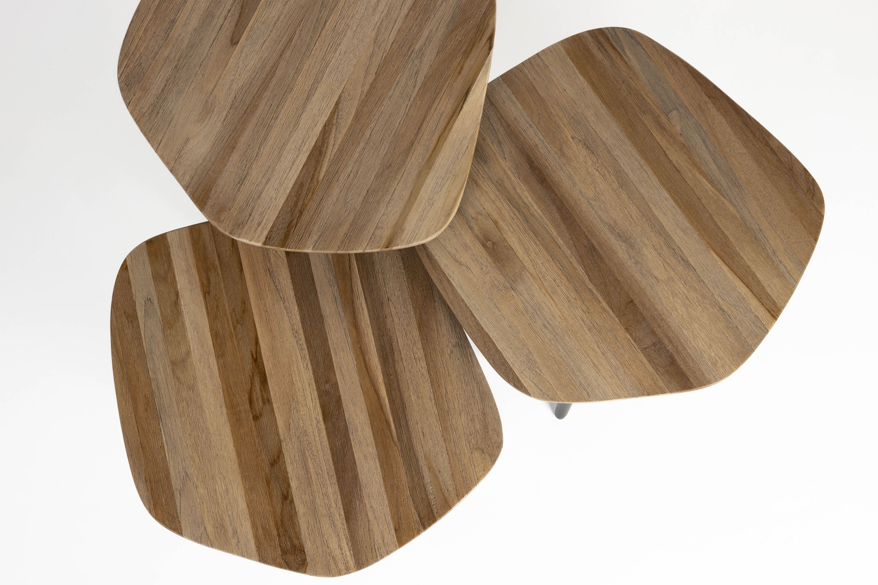 Drevené konferenčné stolíky CUTIES z teakového dyhy