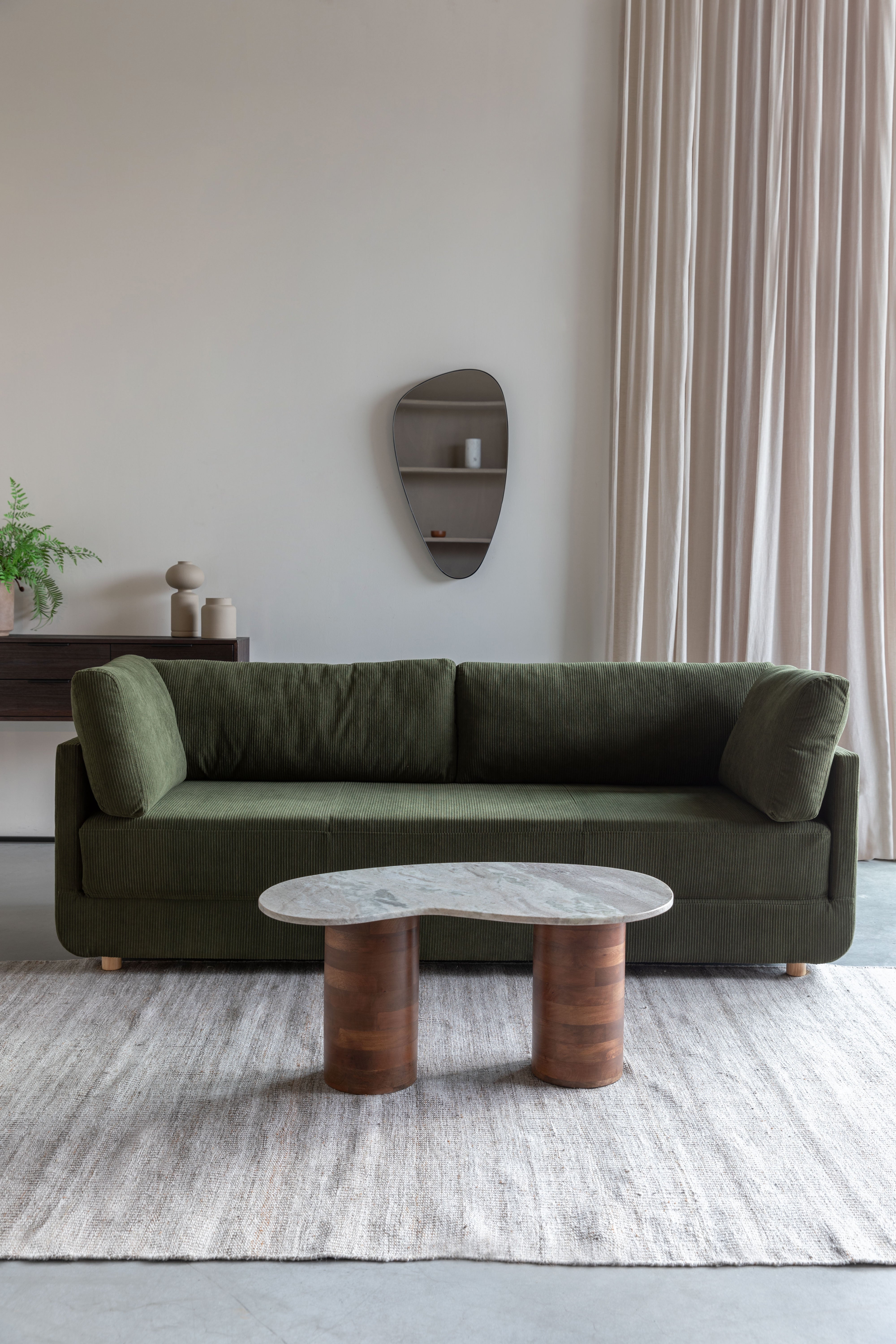 Kávový stolík PELI mramor s mangovým drevom