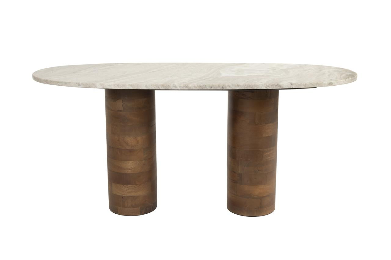 Kruhový konferenčný stolík KOUK z mangového dreva