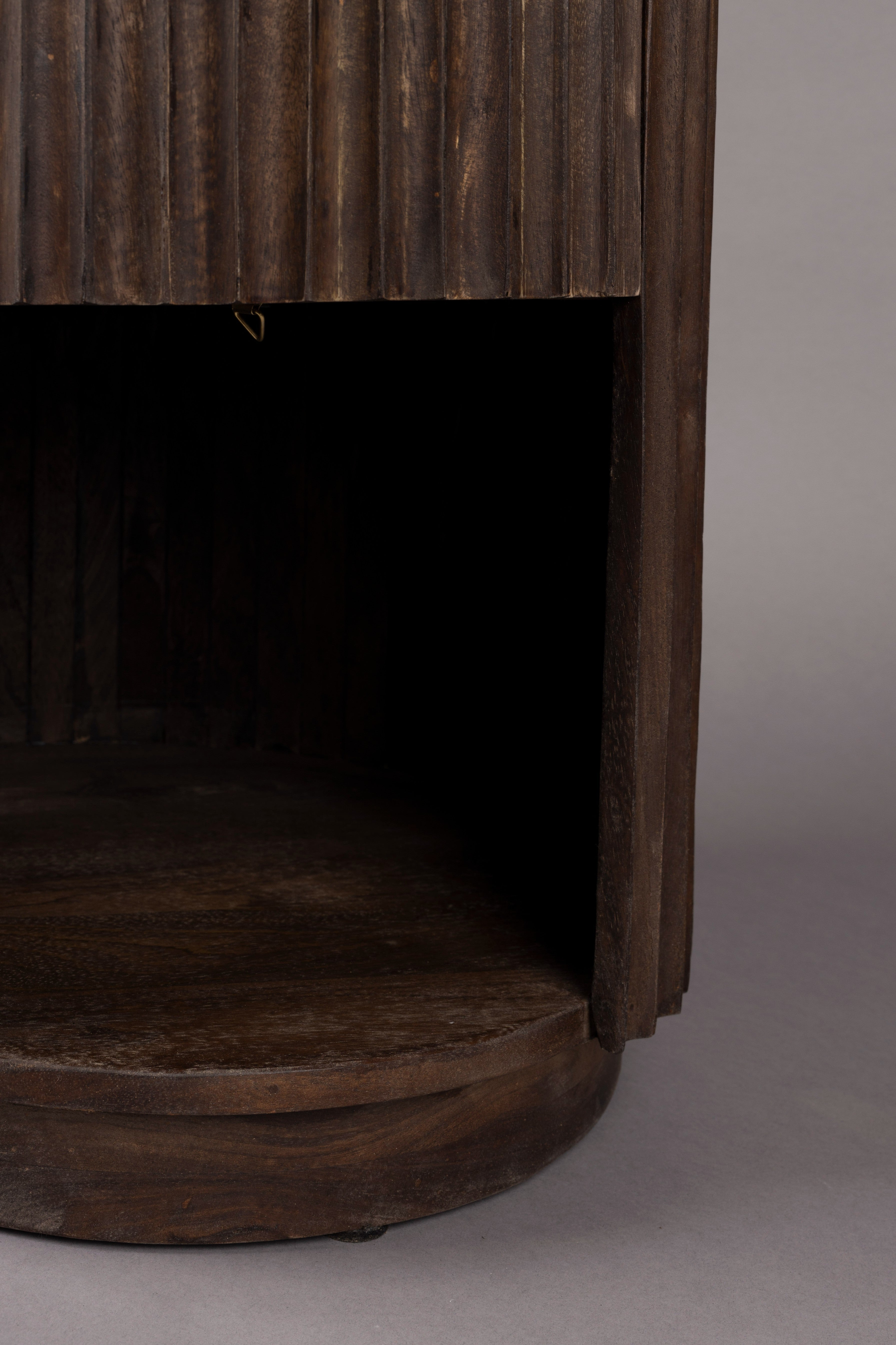 MARLOW side table travertine with wooden base