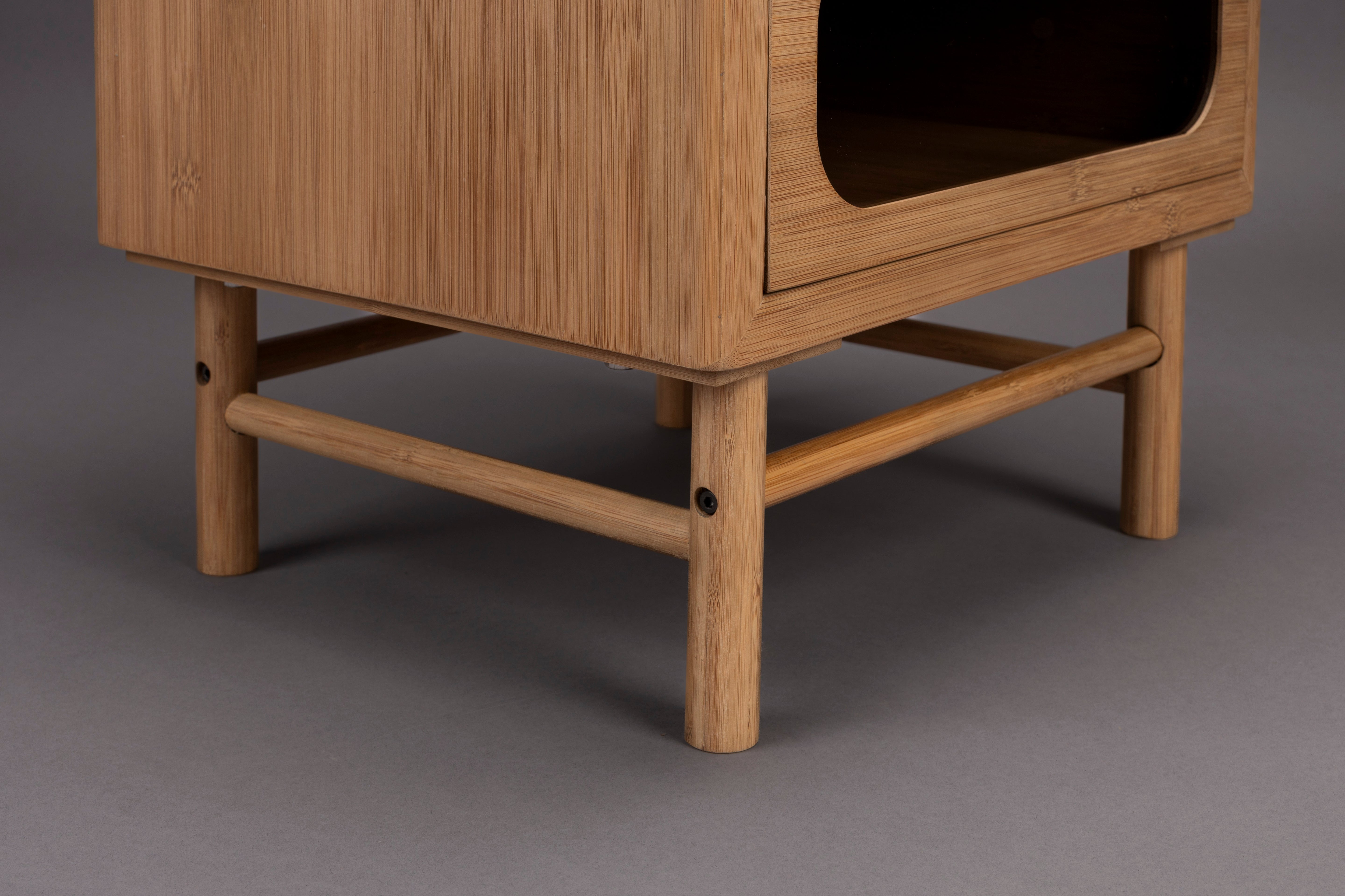 Nočná skrinka CAROUN karbonizované bambusové drevo