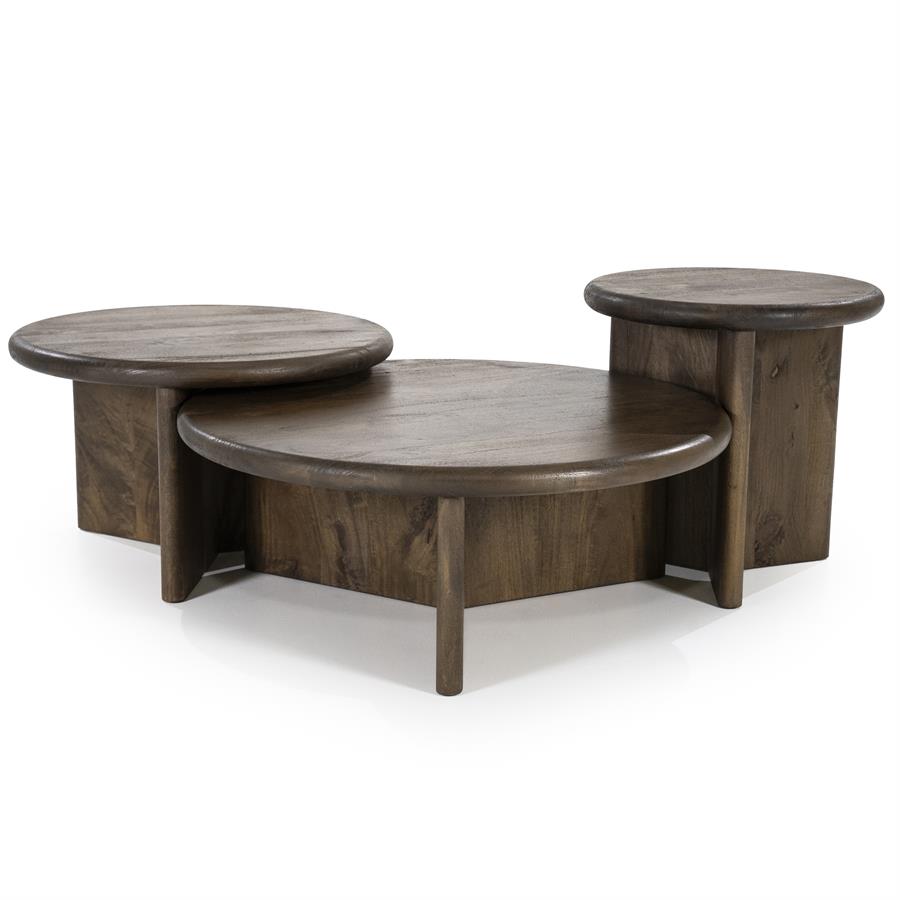 LEOTI Coffee Table Dark Brown Mango Wood