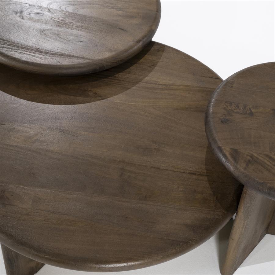 LEOTI Coffee Table Dark Brown Mango Wood