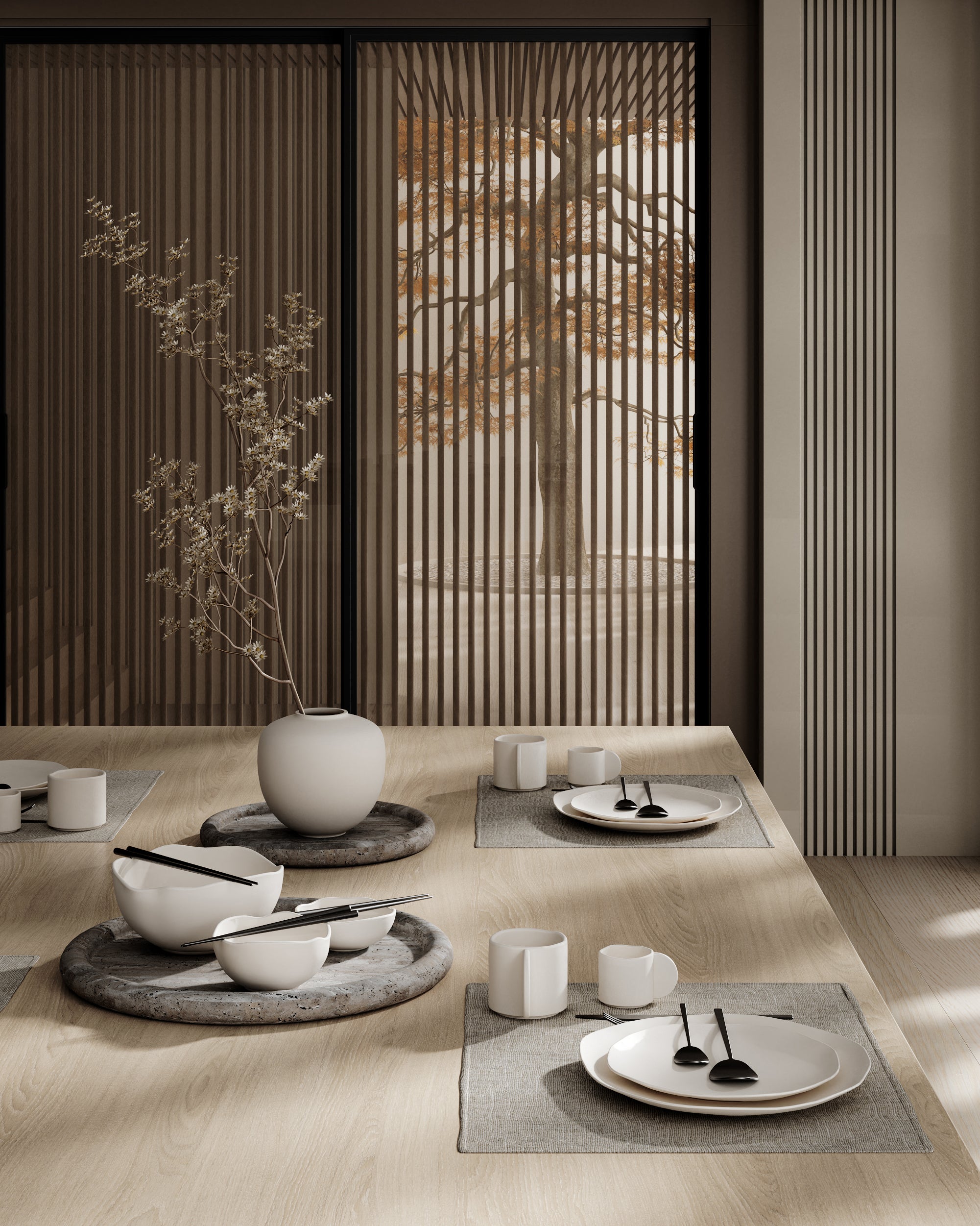 Sada šálok na espresso NATIVE biela kamenina